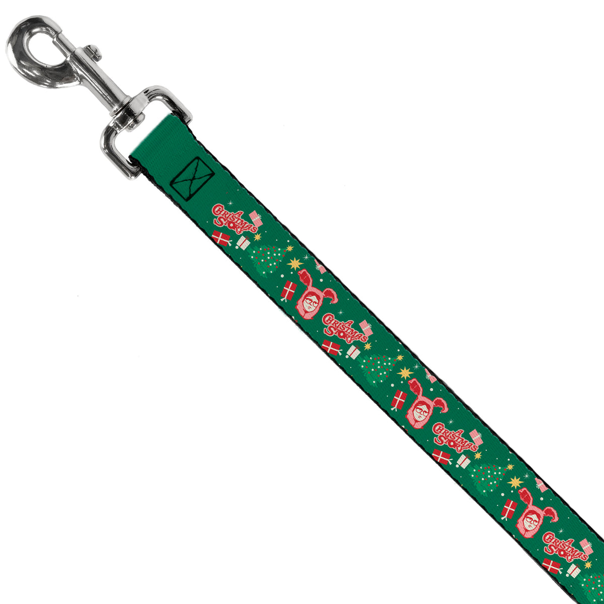 Dog Leash - A CHRISTMAS STORY Ralphie and Icons Title Logo Collage Green/Reds Dog Leashes A Christmas Story