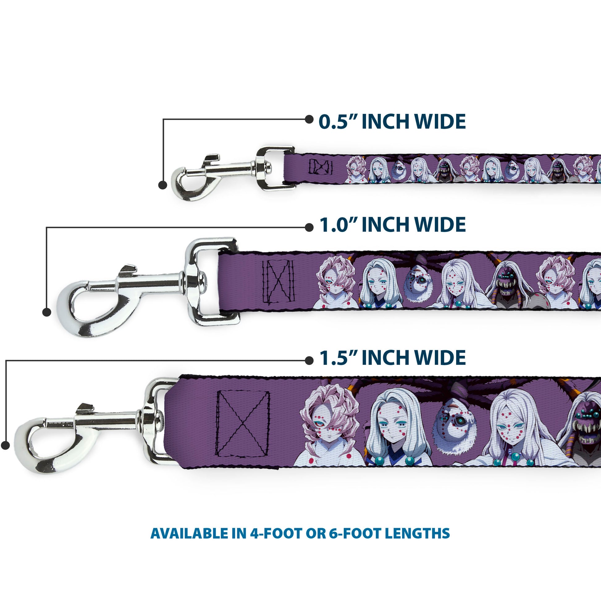 Dog Leash - Demon Slayer The Spider Family Poses Purple Dog Leashes Demon Slayer