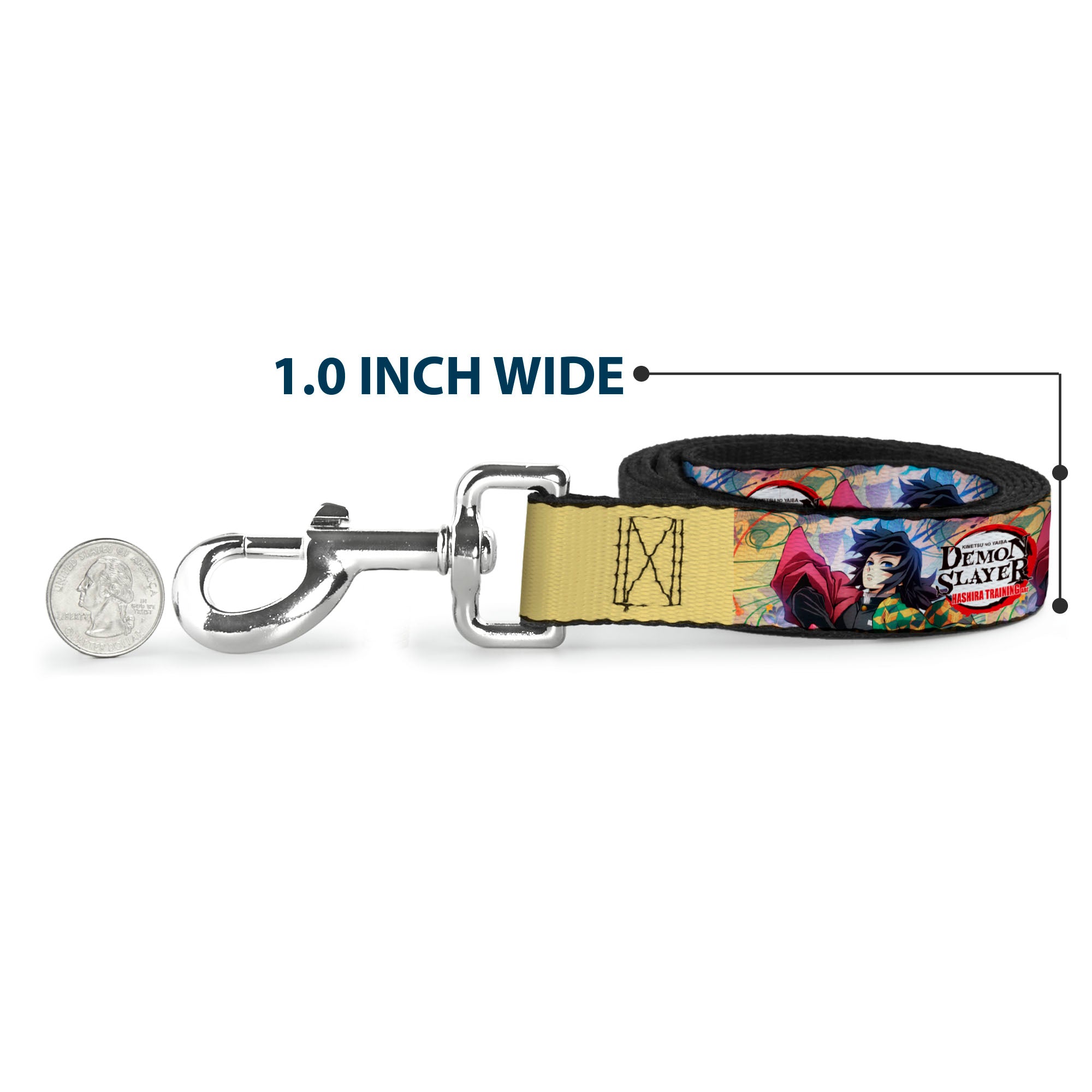 Dog Leash - DEMON SLAYER Giyu Tomioka Pose and Title Logo Dog Leashes Demon Slayer