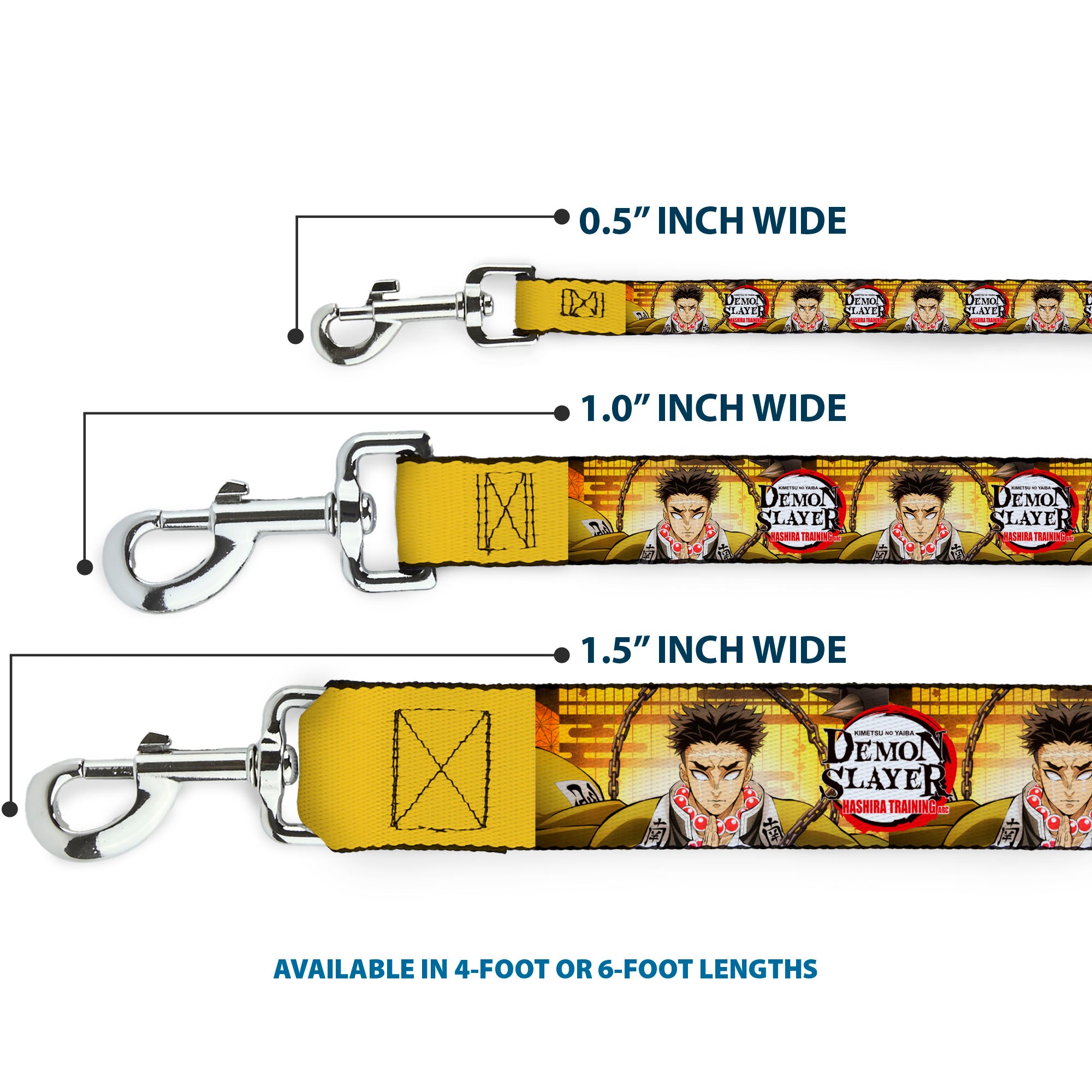 Dog Leash - DEMON SLAYER Gyomei Himejima Chain Pose and Title Logo Dog Leashes Demon Slayer