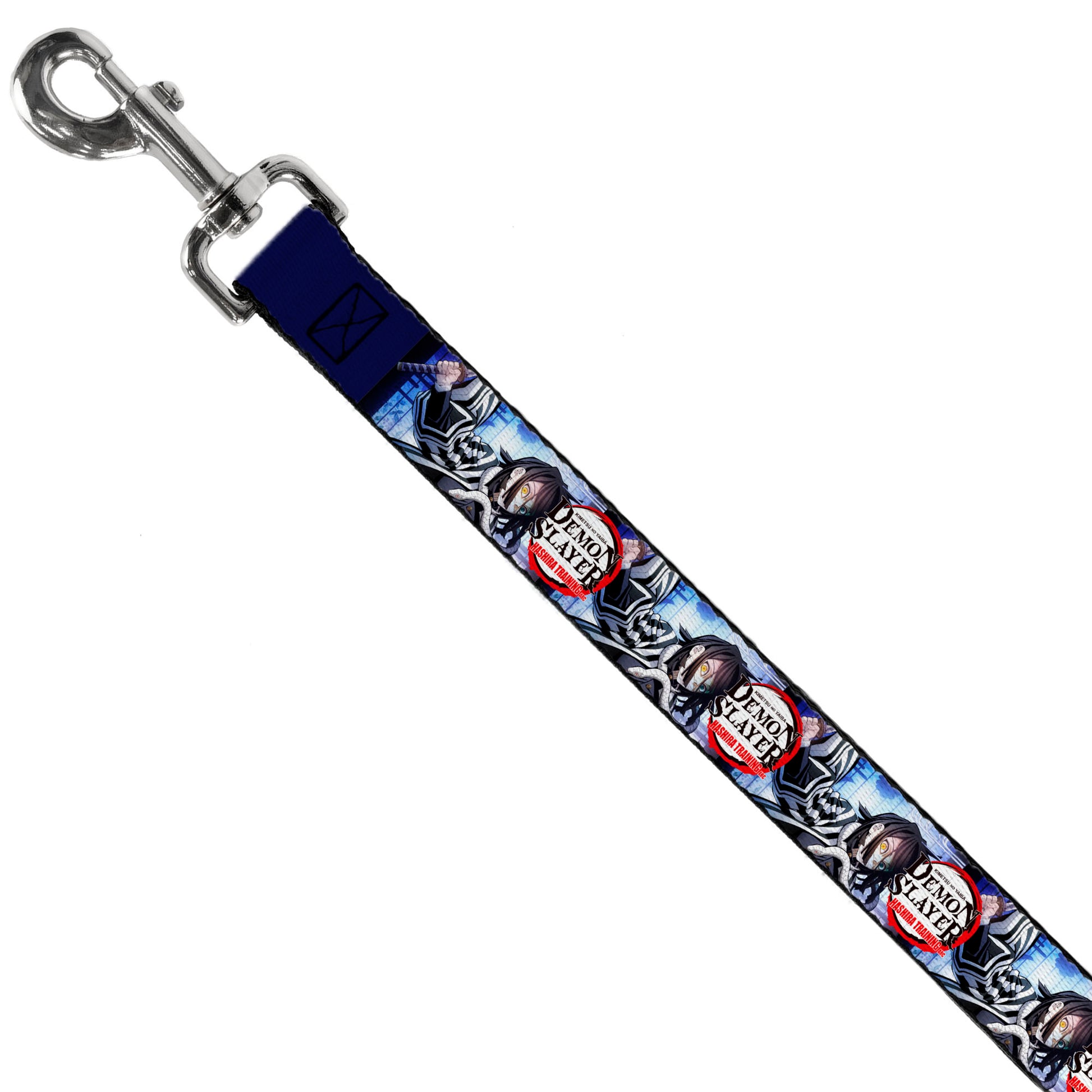 Dog Leash - DEMON SLAYER Obanai Iguro Pose and Title Logo Dog Leashes Demon Slayer