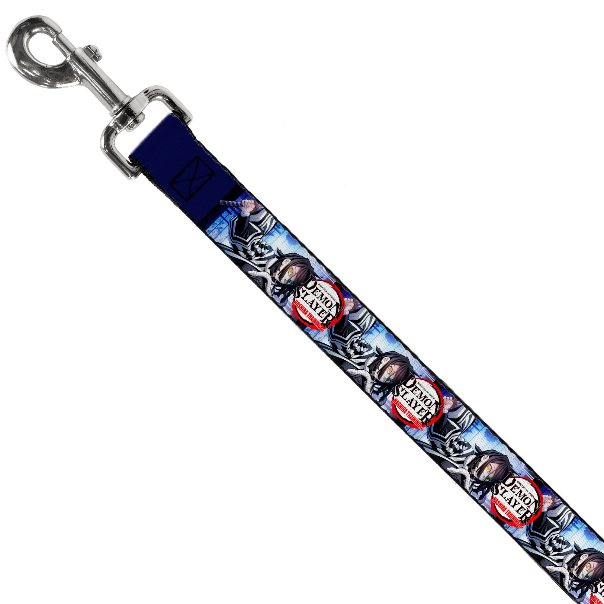 Dog Leash - DEMON SLAYER Obanai Iguro Pose and Title Logo Dog Leashes Demon Slayer