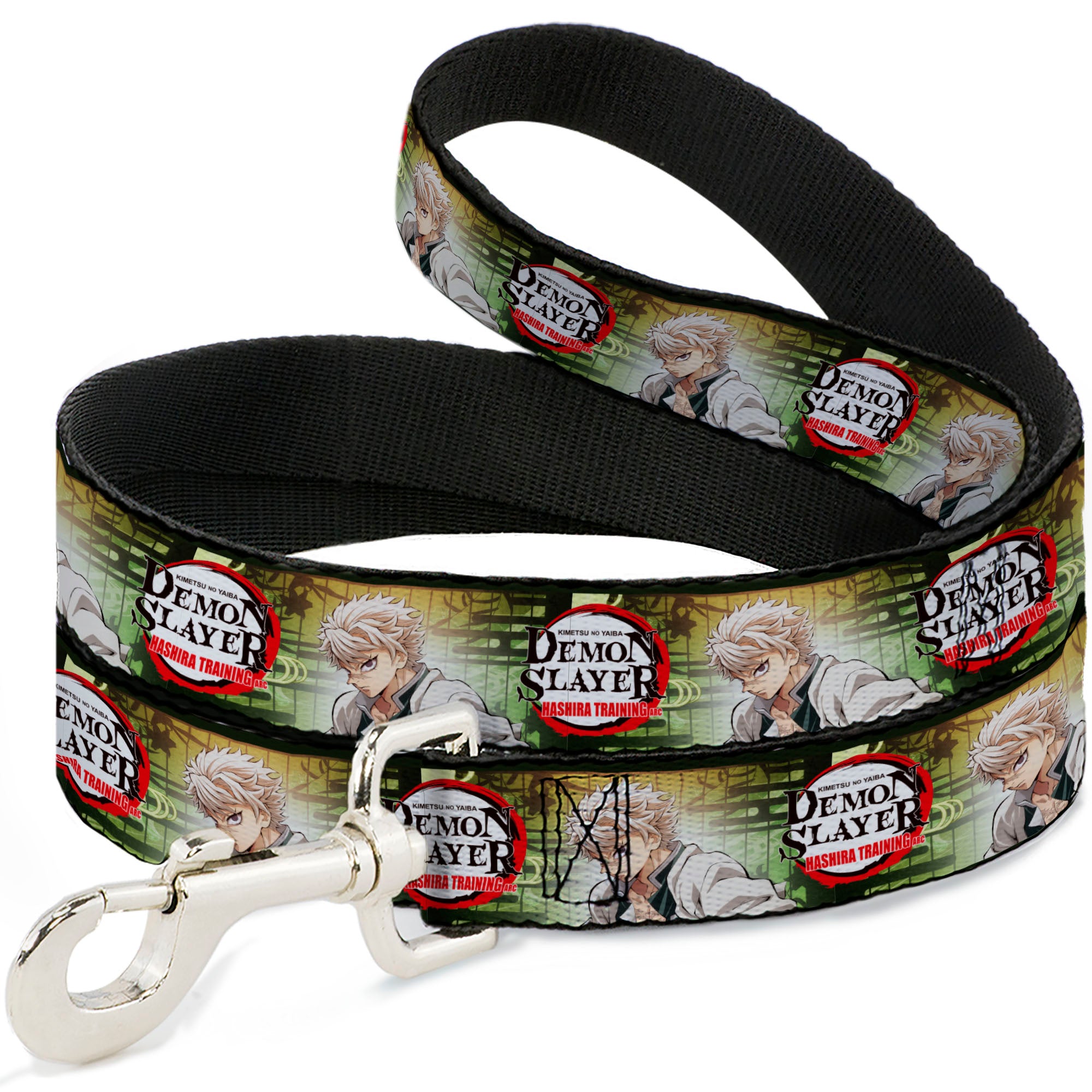 Dog Leash - DEMON SLAYER Sanemi Shinazugawa Pose and Title Logo Dog Leashes Demon Slayer