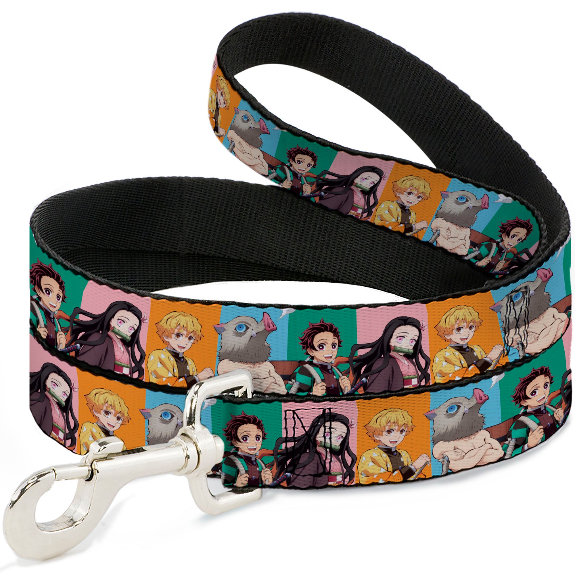 Dog Leash - Demon Slayer Four Character Group Pose Blocks Multi Color Dog Leashes Demon Slayer