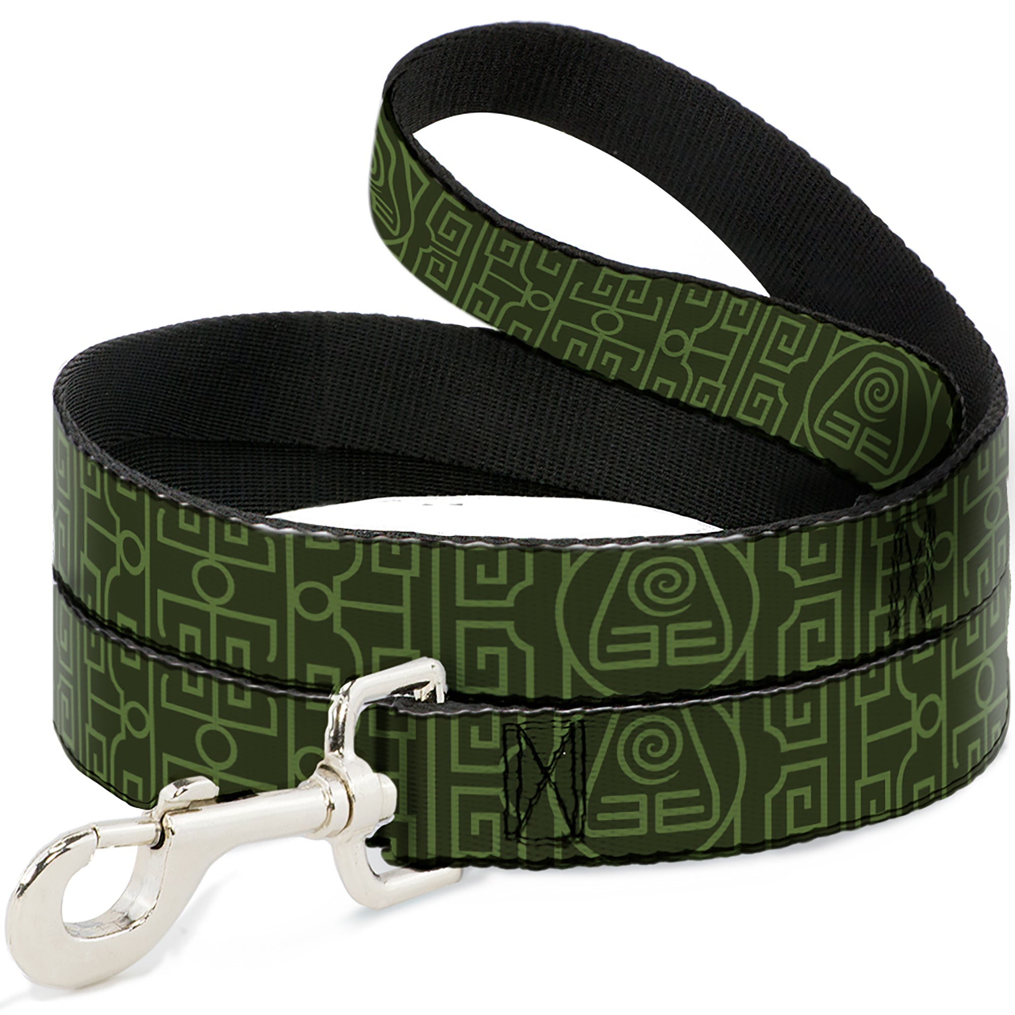 Dog Leash - Avatar Last Airbender Earth Element Symbol Black/Olive Green Dog Leashes Avatar The Last Airbender