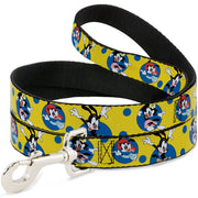 Dog Leash - Animaniacs Yakko Wakko and Dot Poses Yellow/Blue Dog Leashes Animaniacs