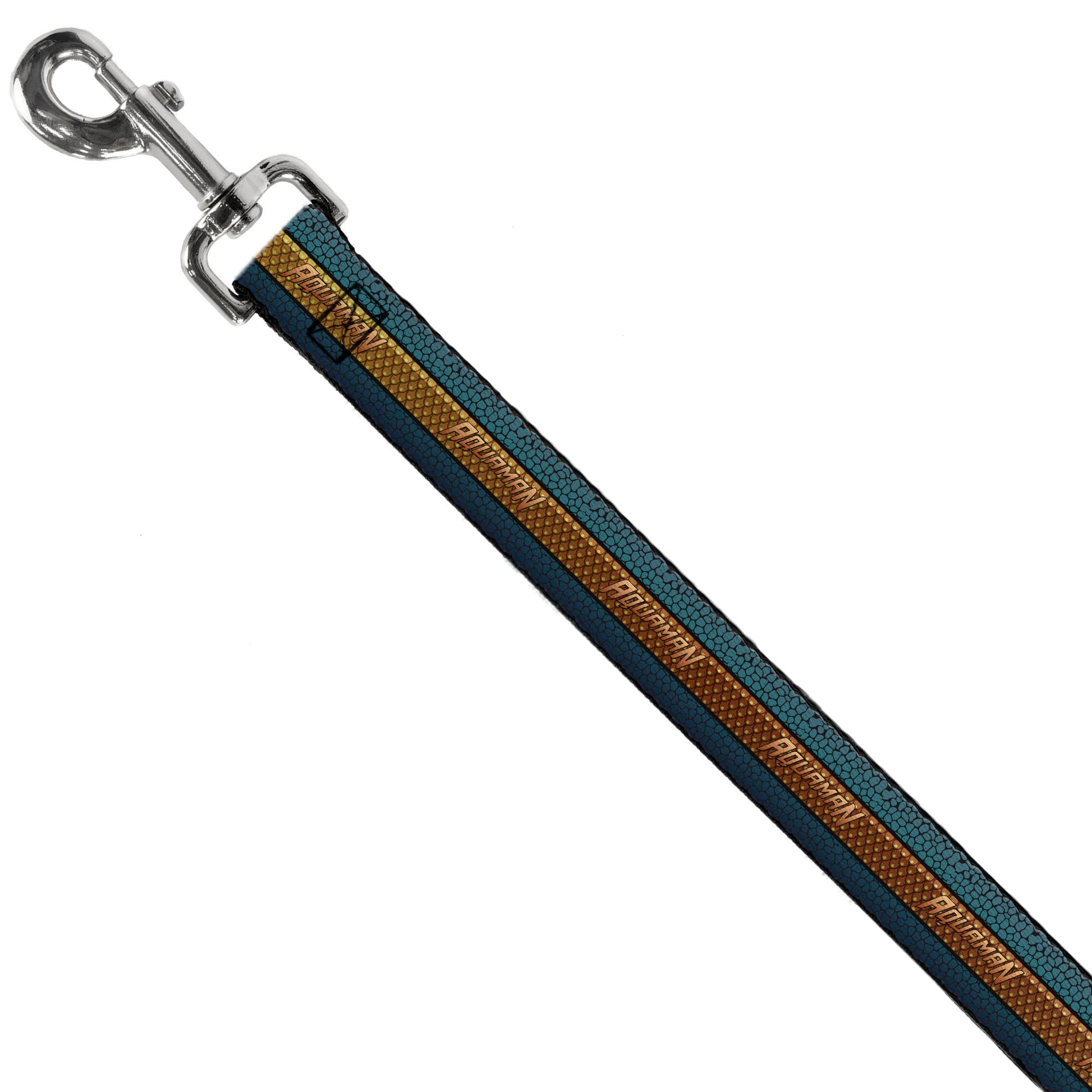 Dog Leash - AQUAMAN Scales Stripe Blues/Golds Dog Leashes DC Comics