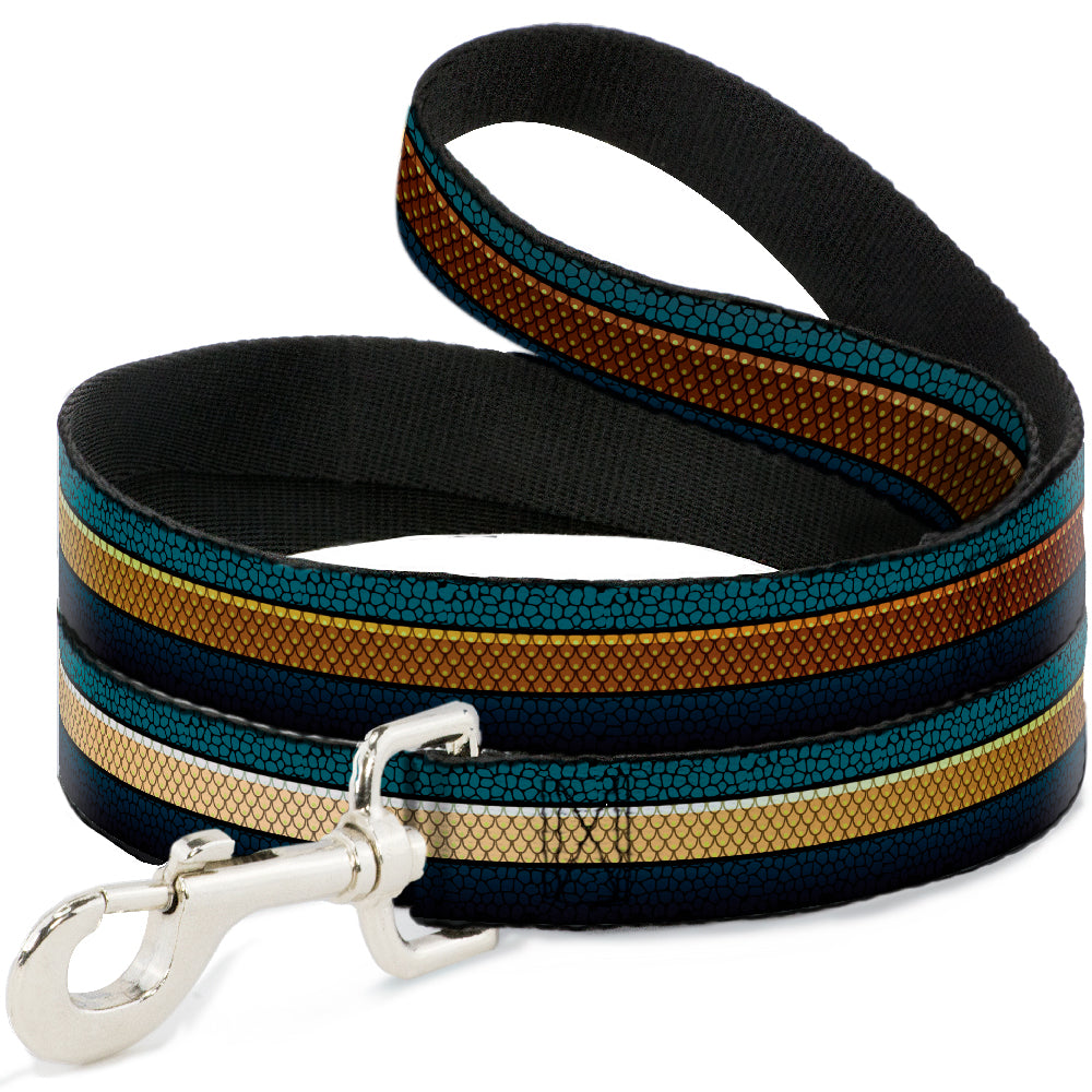 Dog Leash - AQUAMAN Scales Stripe Blues/Golds Dog Leashes DC Comics