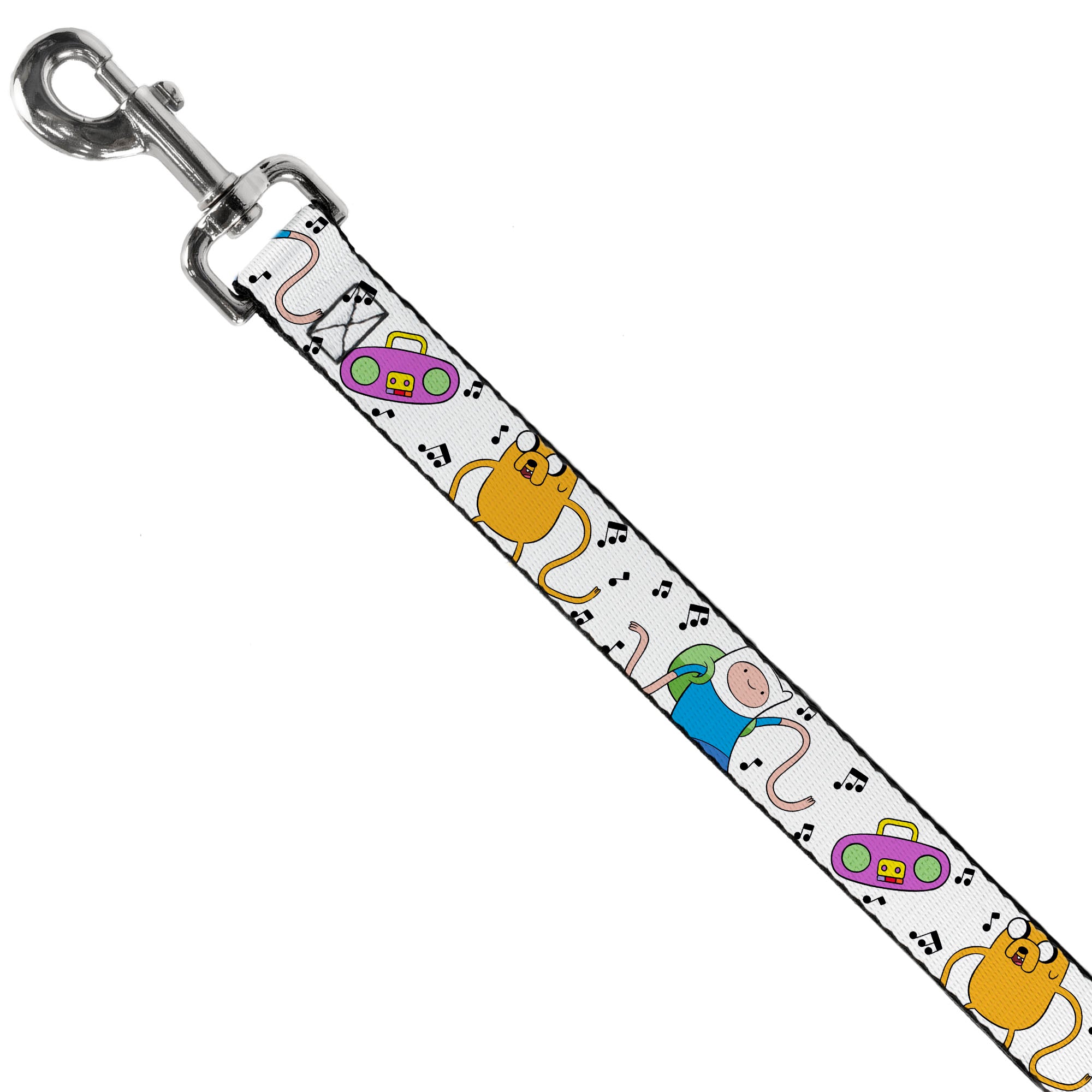Dog Leash - Adventure Time Finn and Jake Long Arms Dancing Pose White Dog Leashes Adventure Time