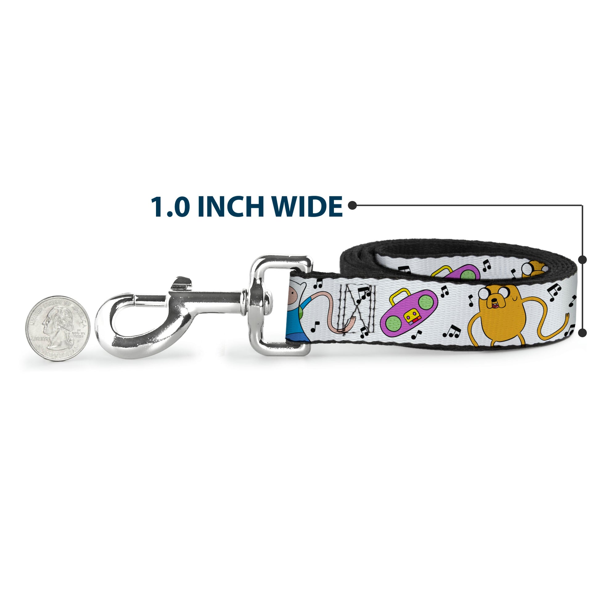Dog Leash - Adventure Time Finn and Jake Long Arms Dancing Pose White Dog Leashes Adventure Time