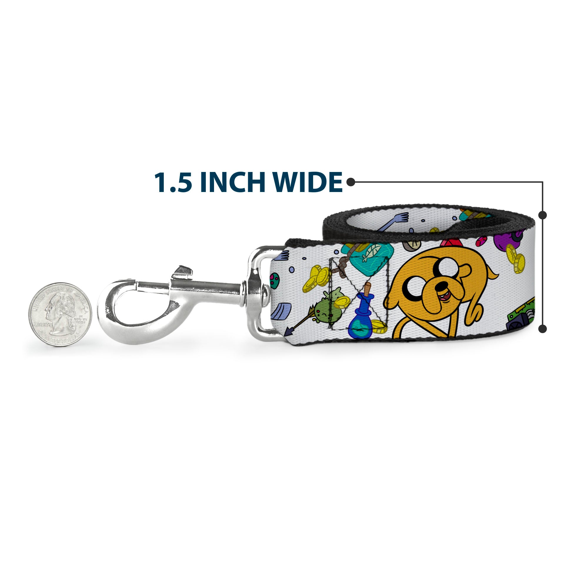 Dog Leash - Adventure Time Jake and Finn Open Pack Pose White Dog Leashes Adventure Time