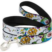 Dog Leash - Adventure Time Jake and Finn Open Pack Pose White Dog Leashes Adventure Time