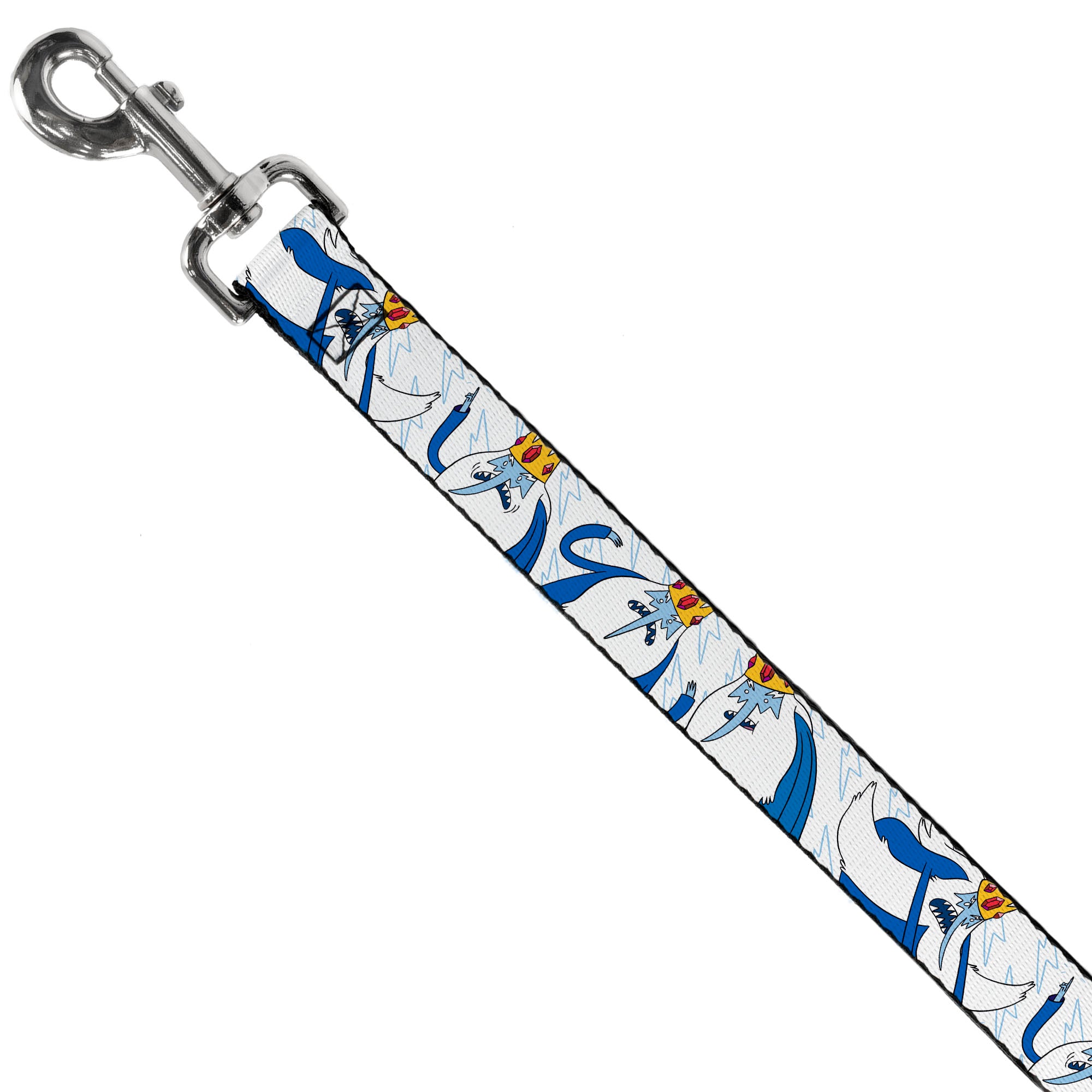 Dog Leash - Adventure Time Ice King Poses and Bolts White/Blue Dog Leashes Adventure Time