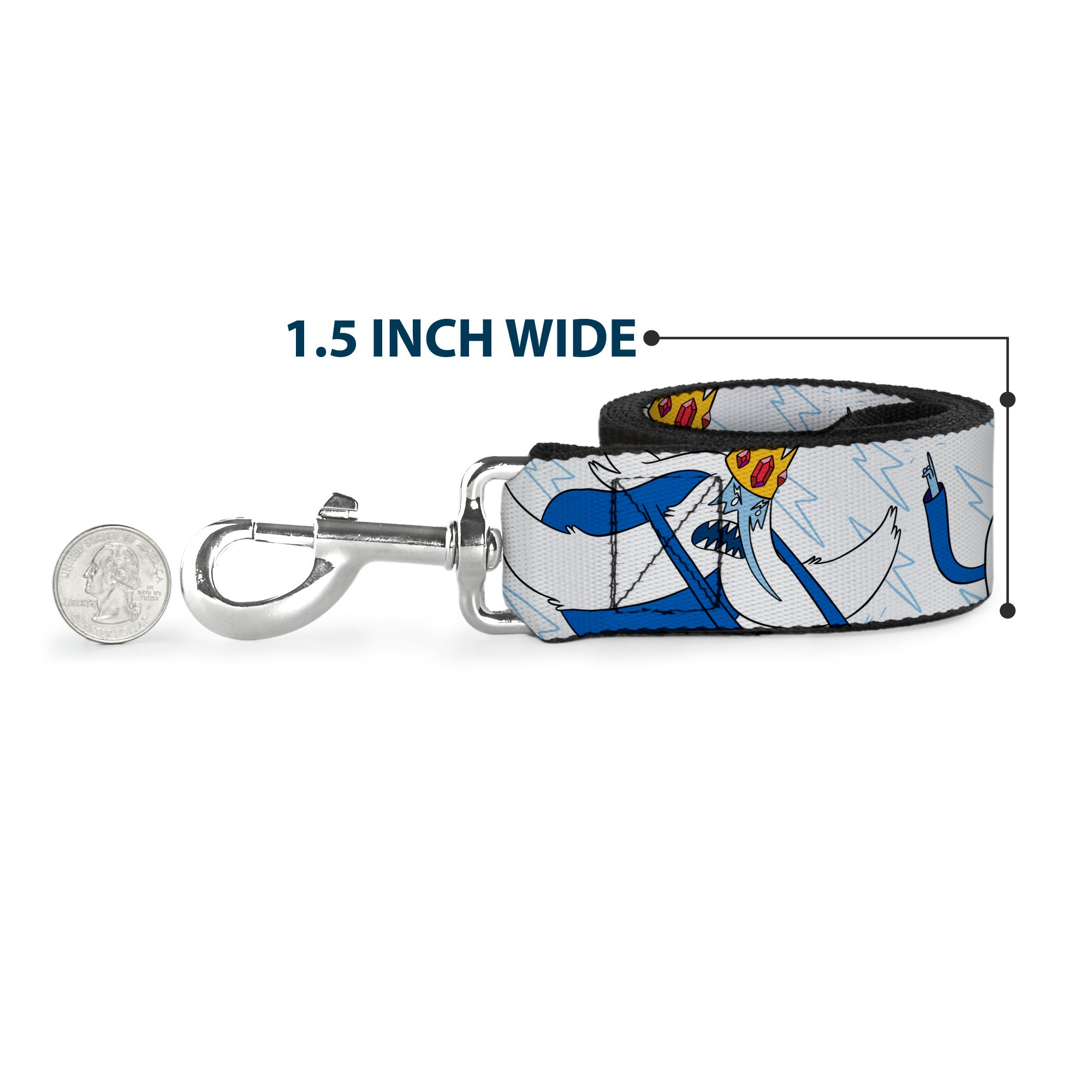 Dog Leash - Adventure Time Ice King Poses and Bolts White/Blue Dog Leashes Adventure Time