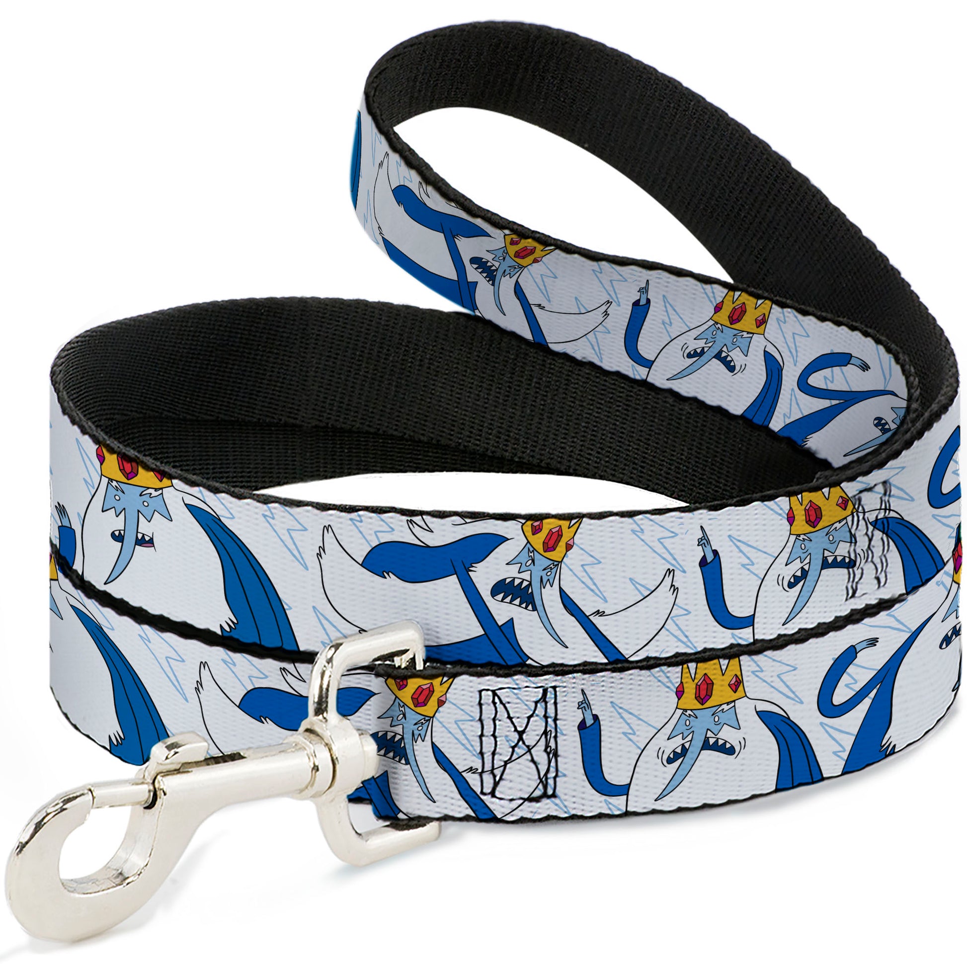 Dog Leash - Adventure Time Ice King Poses and Bolts White/Blue Dog Leashes Adventure Time