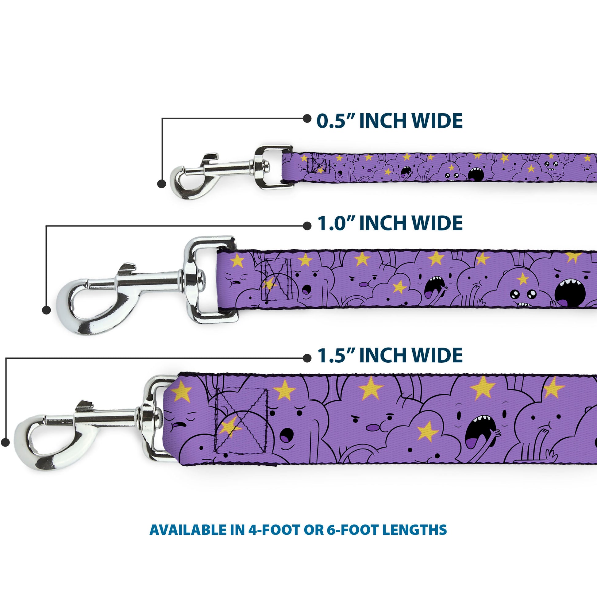 Dog Leash - Adventure Time Lumpy Space Princess Expressions Stacked Lavender Dog Leashes Adventure Time