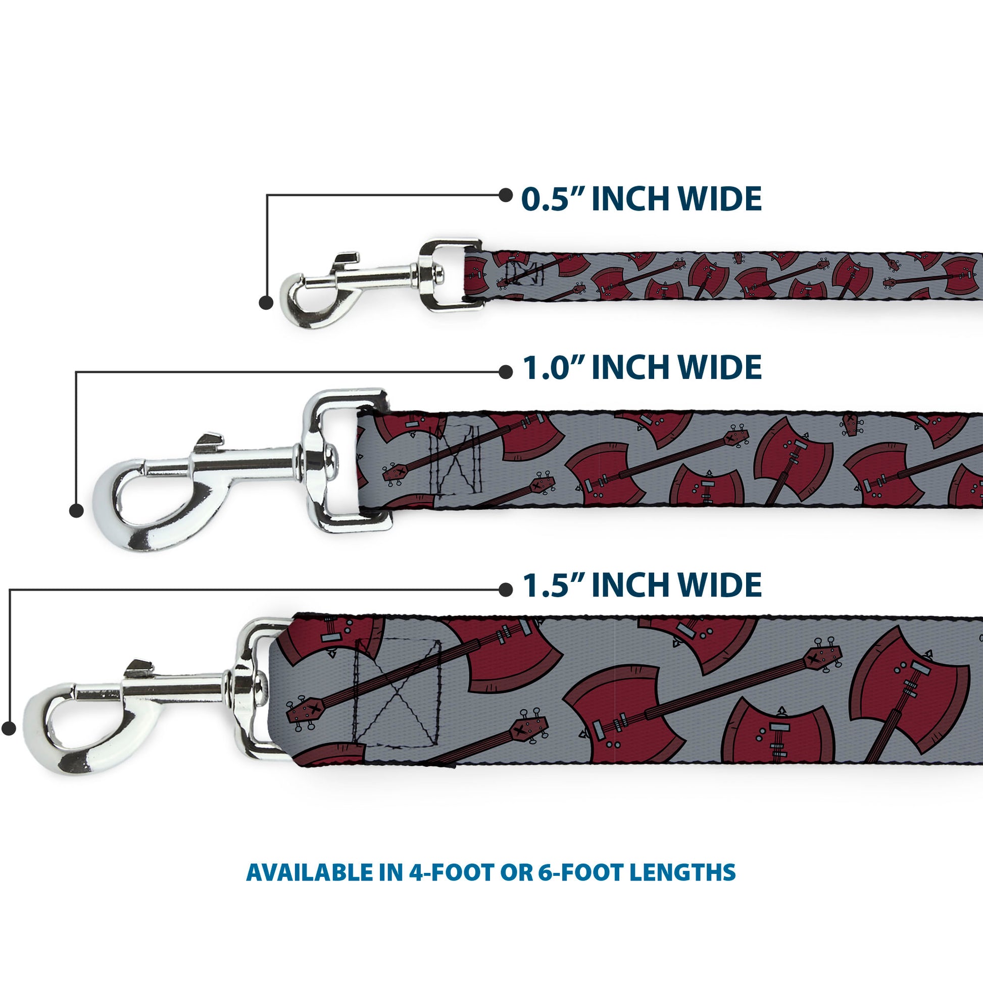 Dog Leash - Adventure Time Marceline's Axe Bass Guitar Scattered Gray Dog Leashes Adventure Time