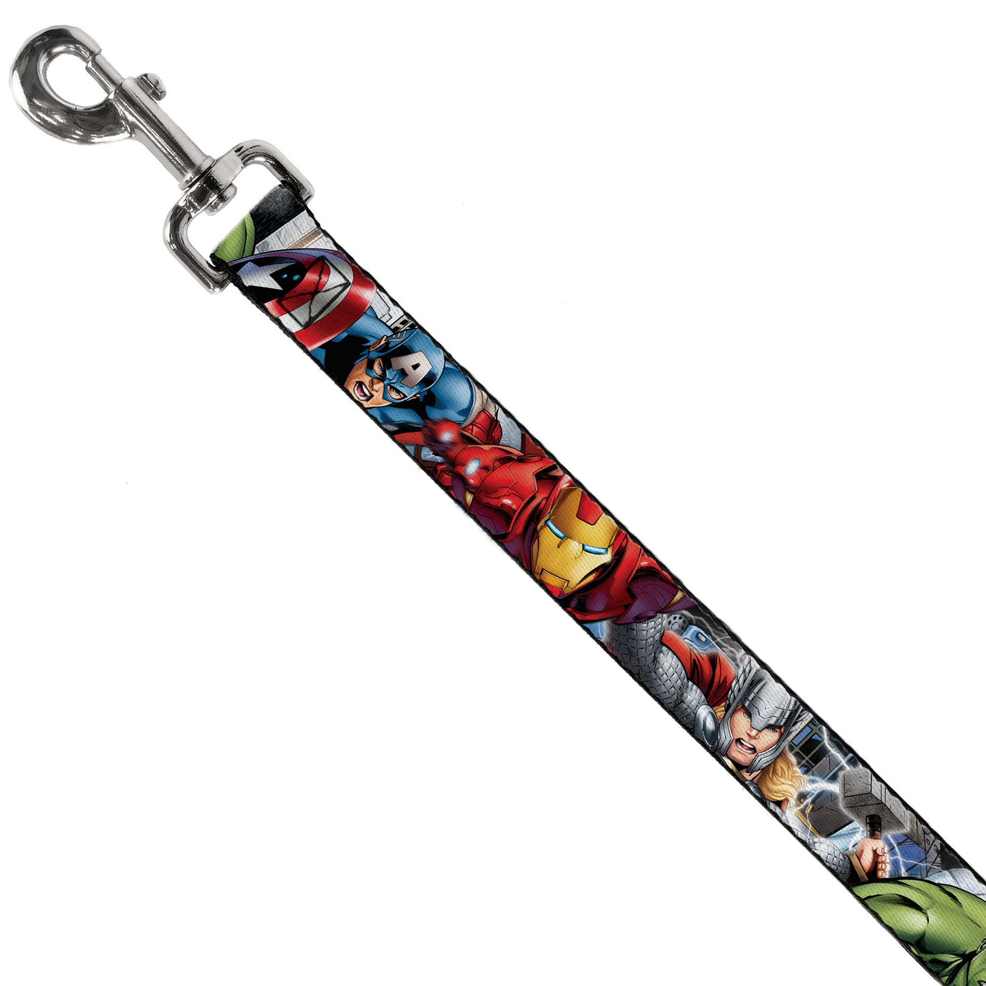 Dog Leash - Marvel Avengers 4-Superhero Poses CLOSE-UP Dog Leashes Marvel Comics