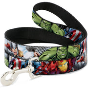 Dog Leash - Marvel Avengers 4-Superhero Poses CLOSE-UP Dog Leashes Marvel Comics
