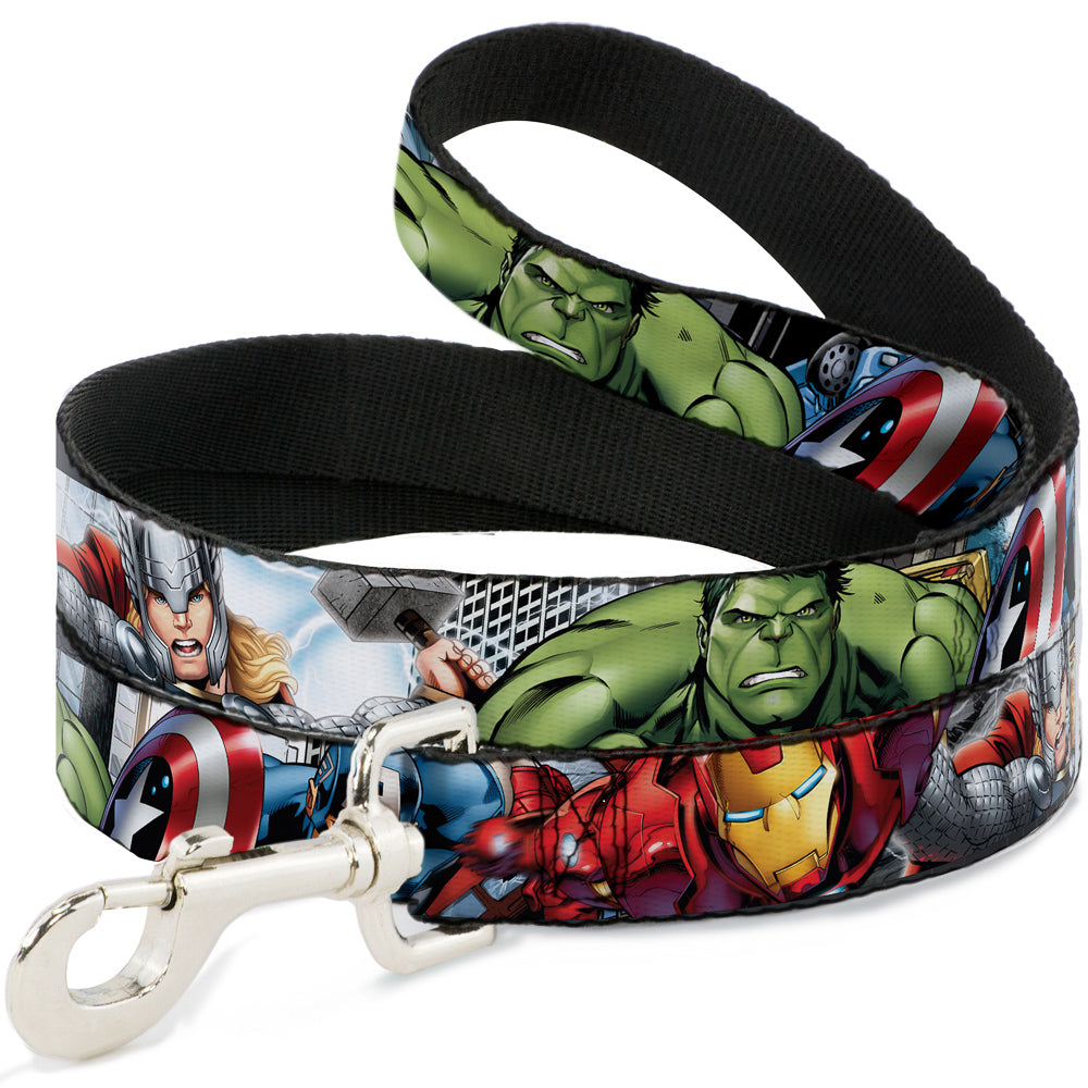 Dog Leash - Marvel Avengers 4-Superhero Poses CLOSE-UP Dog Leashes Marvel Comics