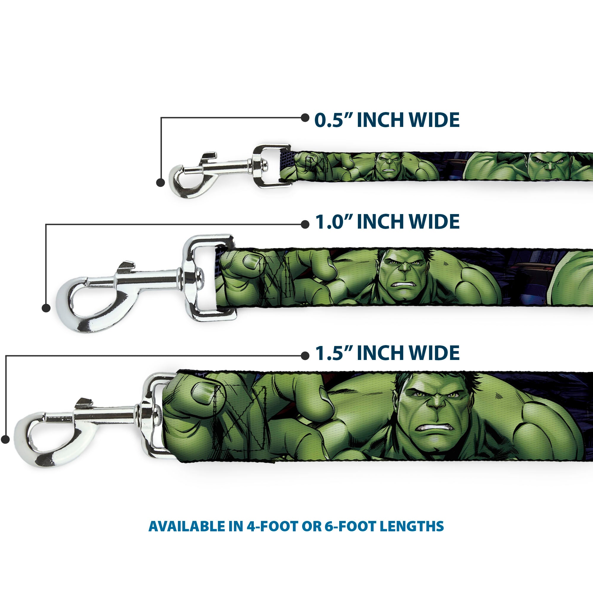 Dog Leash - Marvel Hulk CLOSE-UP Poses Dog Leashes Marvel Comics