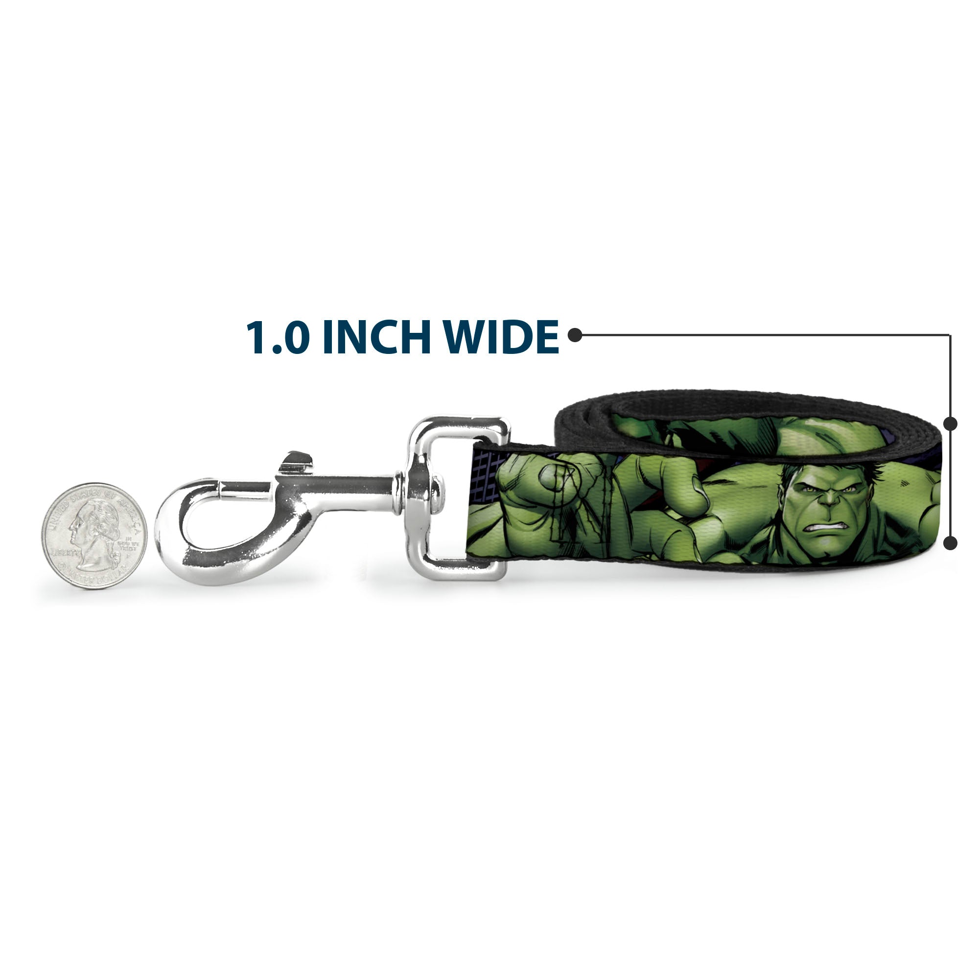 Dog Leash - Marvel Hulk CLOSE-UP Poses Dog Leashes Marvel Comics