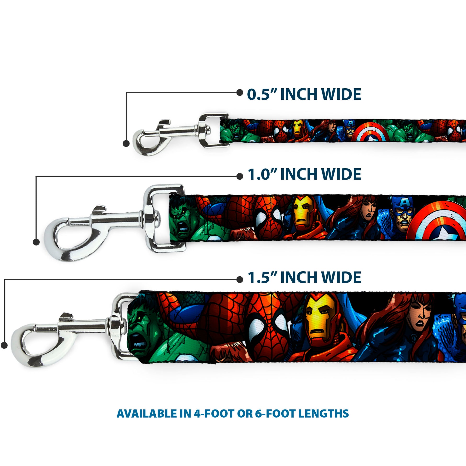 Dog Leash - Marvel Universe Superheroes Stacked Dog Leashes Marvel Comics
