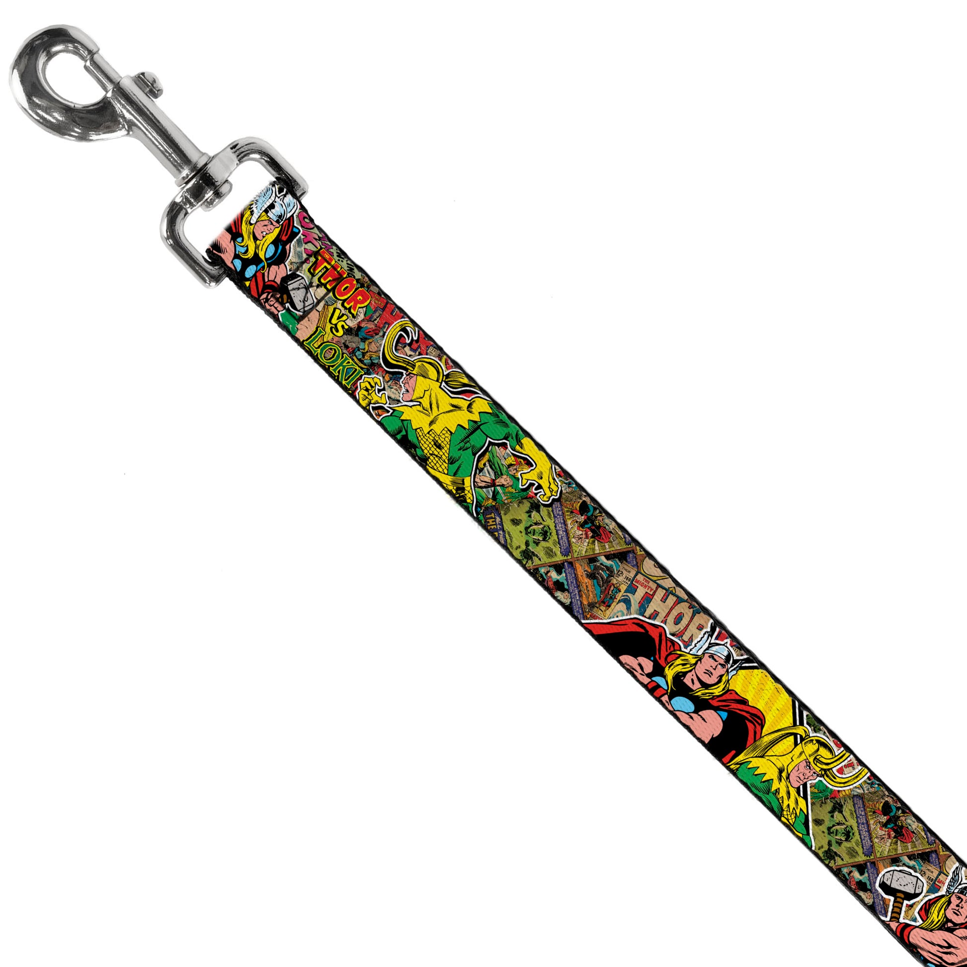 Dog Leash - Thor & Loki Poses/Retro Comic Books Stacked Dog Leashes Marvel Comics