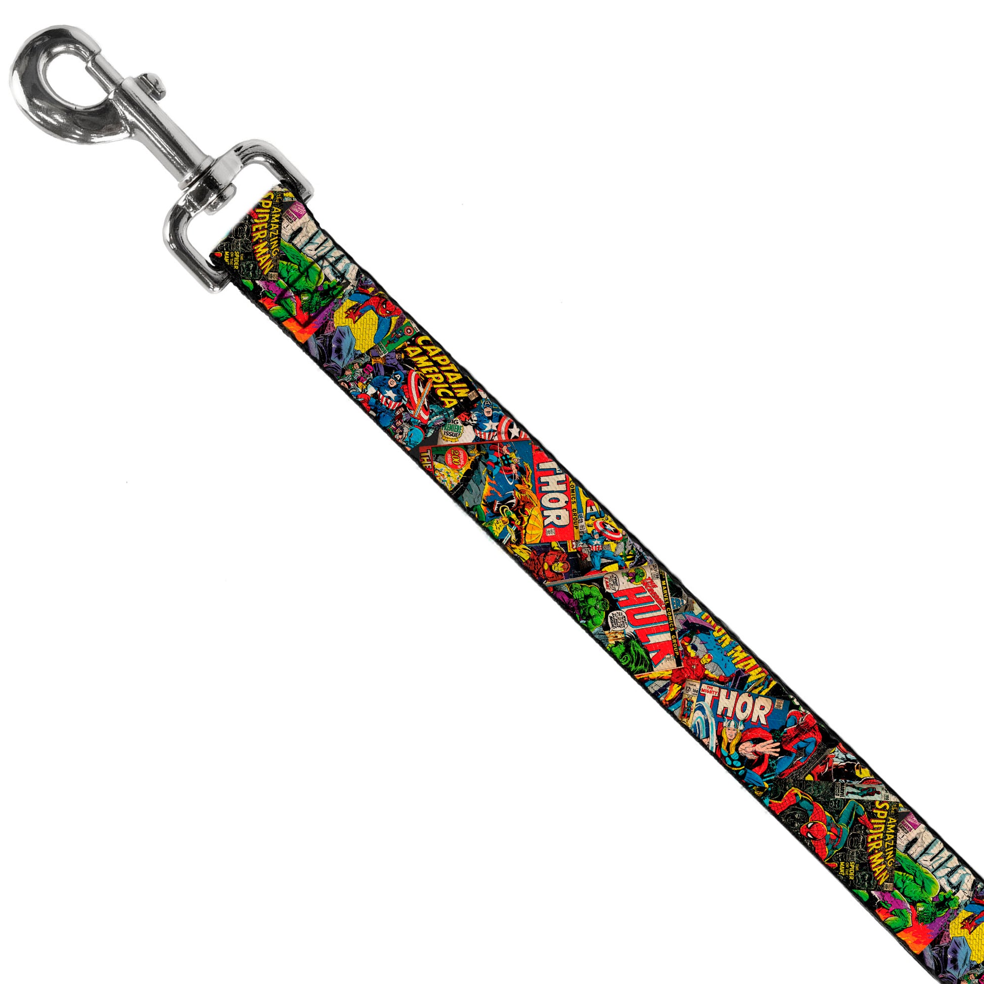 Dog Leash - Retro Marvel Comic Books Stacked CLOSE-UP Dog Leashes Marvel Comics