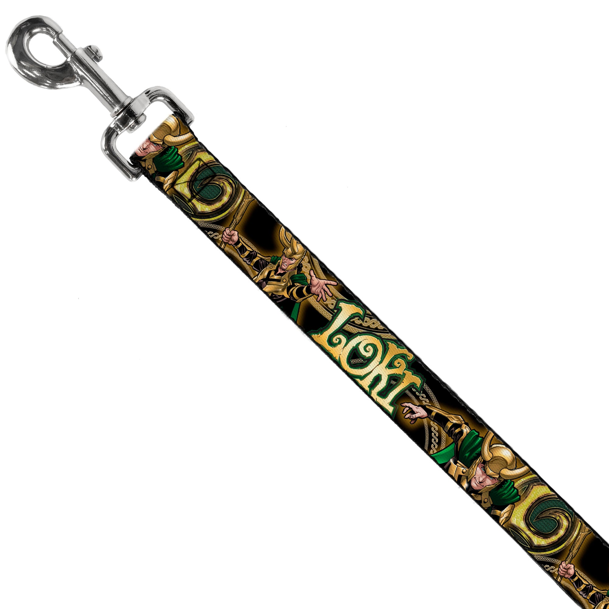 Dog Leash - LOKI Poses Black/Gold/Green Dog Leashes Marvel Comics