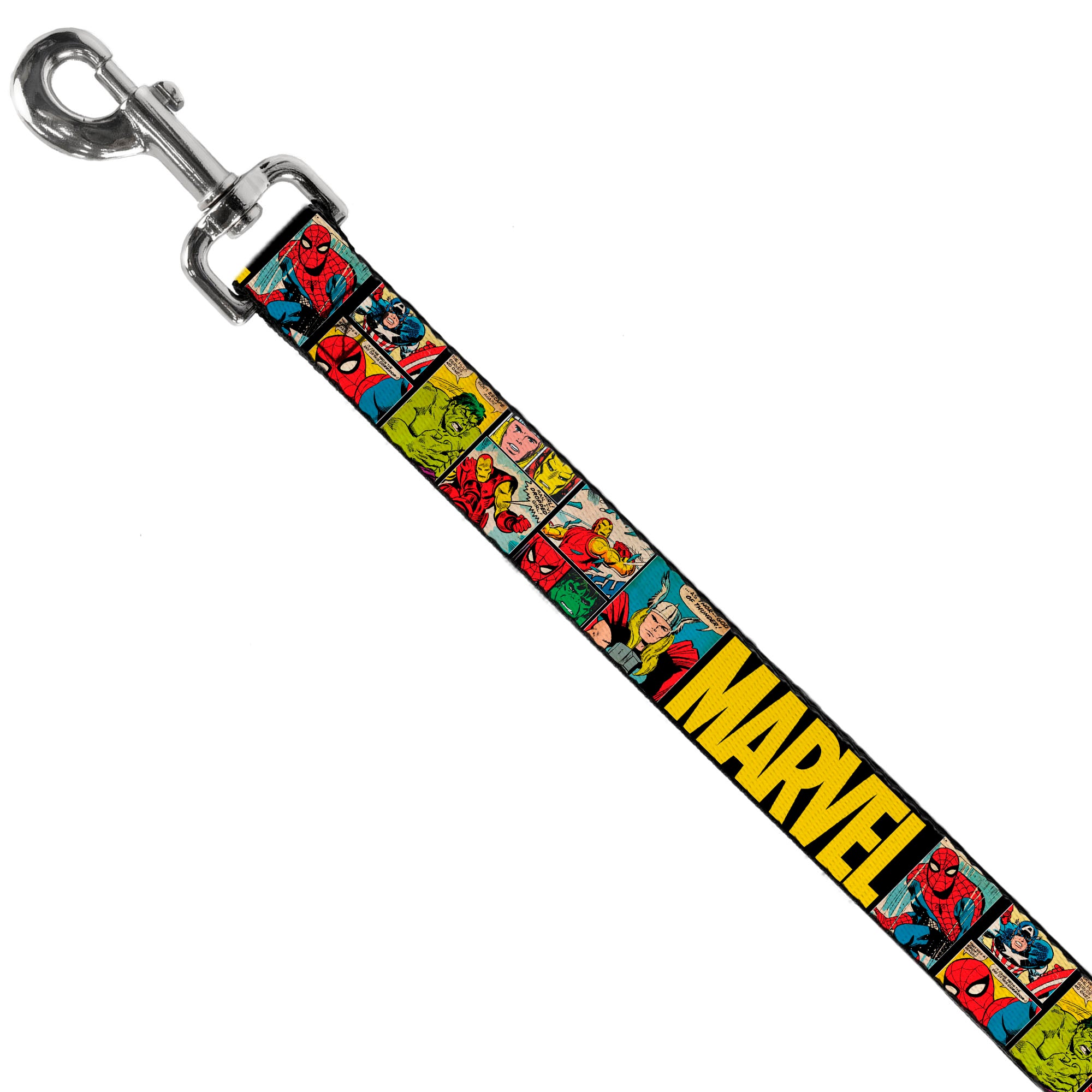 Dog Leash - MARVEL/Retro Comic Panels Black/Yellow Dog Leashes Marvel Comics
