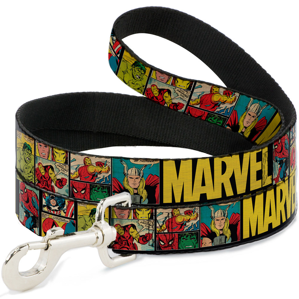 Dog Leash - MARVEL/Retro Comic Panels Black/Yellow Dog Leashes Marvel Comics