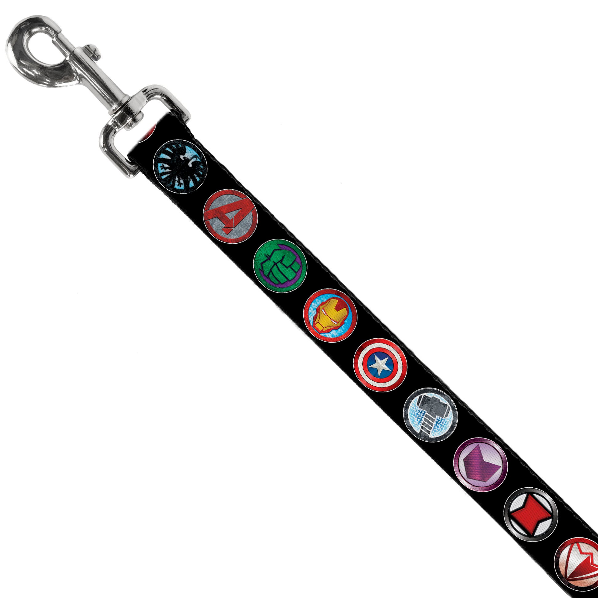 Dog Leash - 9-Avenger Icons Black/Multi Color Dog Leashes Marvel Comics