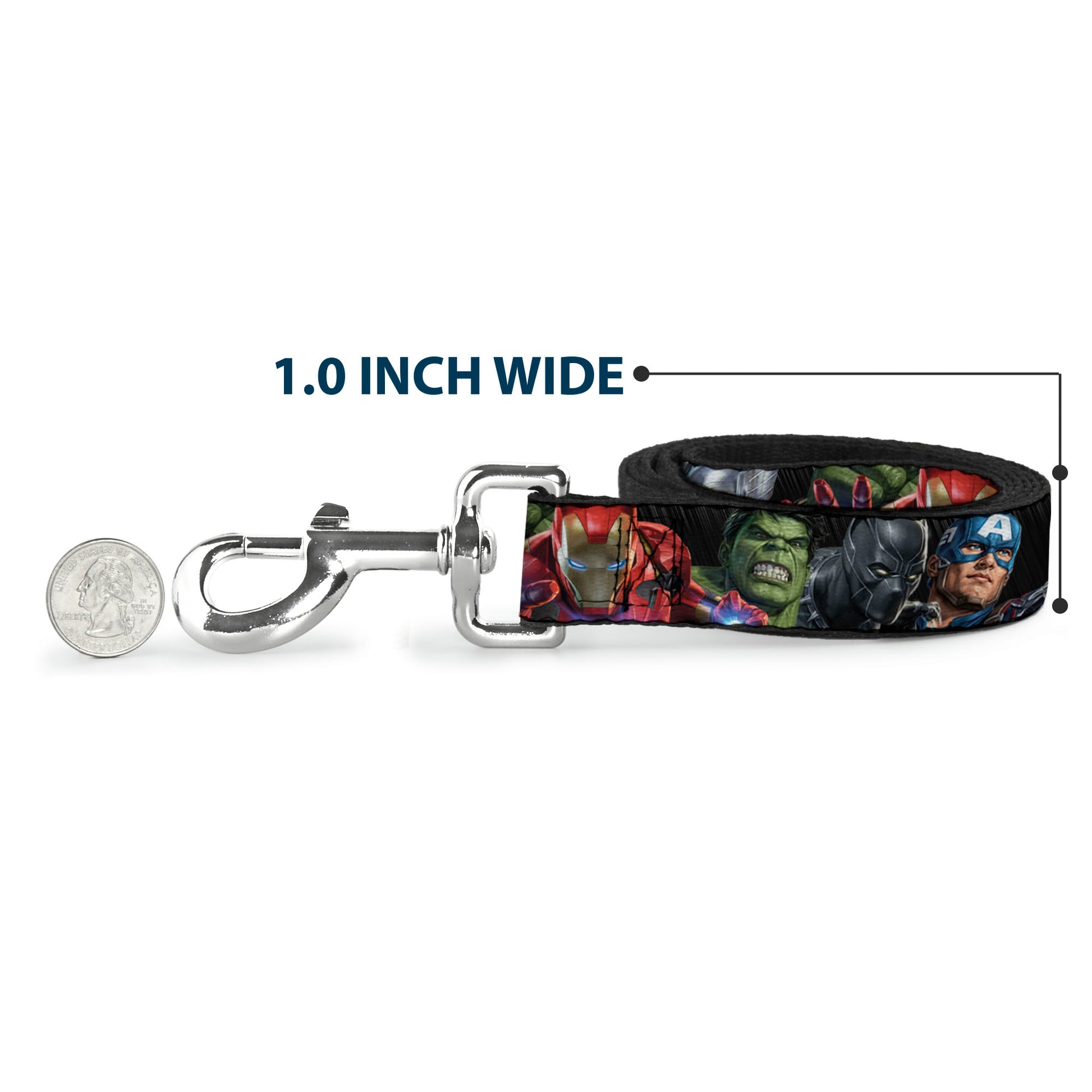 Dog Leash - 7-Vivid Avengers Action Poses Dog Leashes Marvel Comics