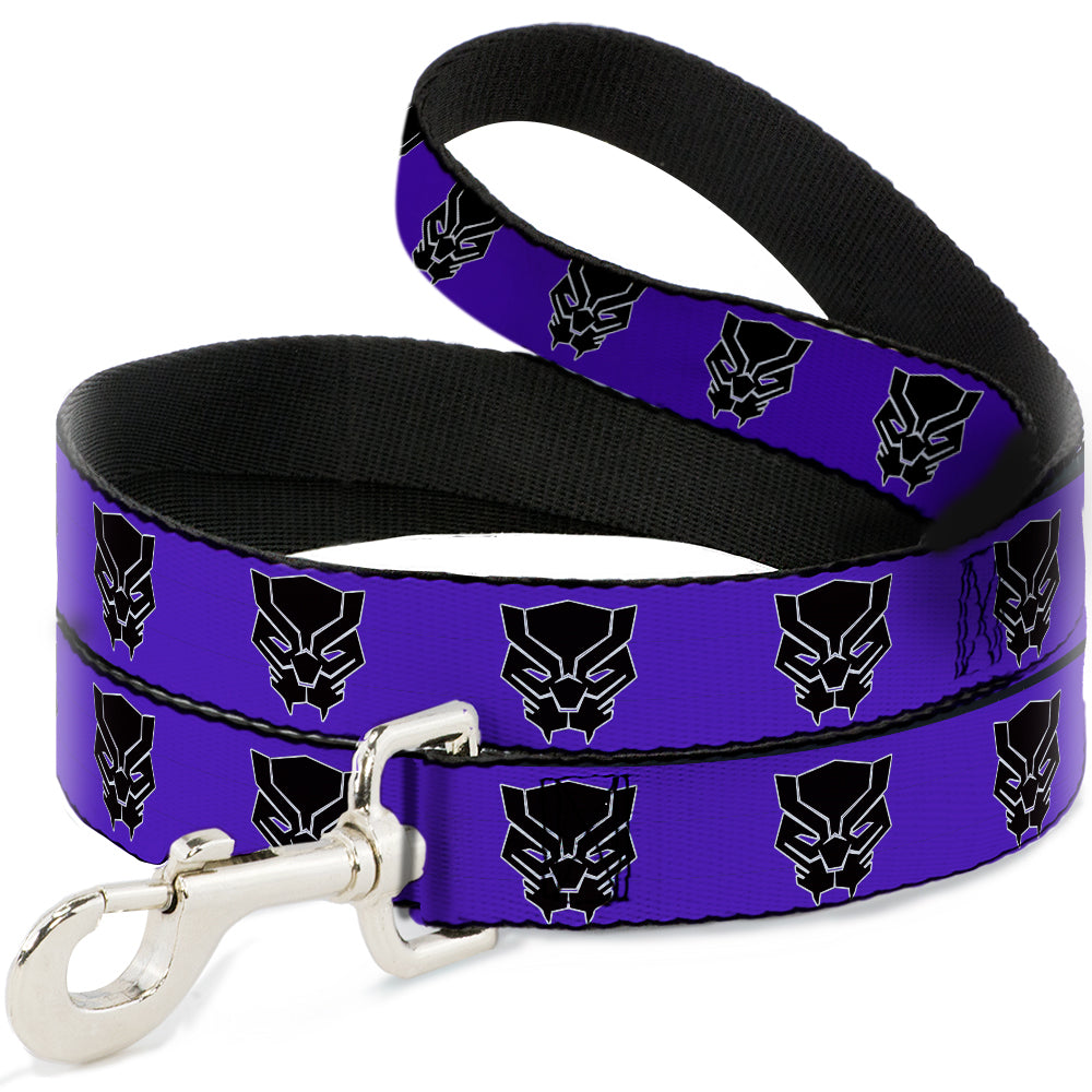 Dog Leash - Black Panther Avengers Icon Purple/White/Black Dog Leashes Marvel Comics