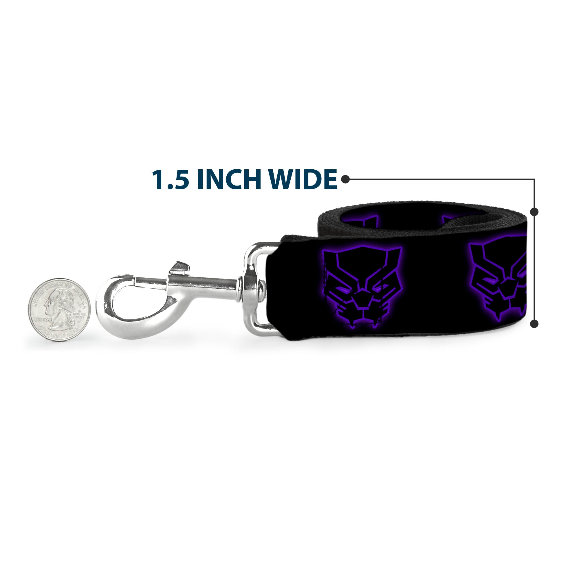 Dog Leash - Black Panther Avengers Icon Outline Black/Purple Dog Leashes Marvel Comics