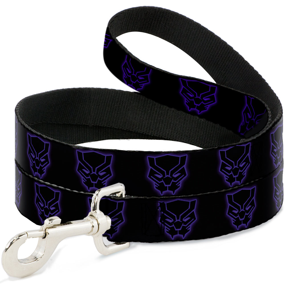 Dog Leash - Black Panther Avengers Icon Outline Black/Purple Dog Leashes Marvel Comics