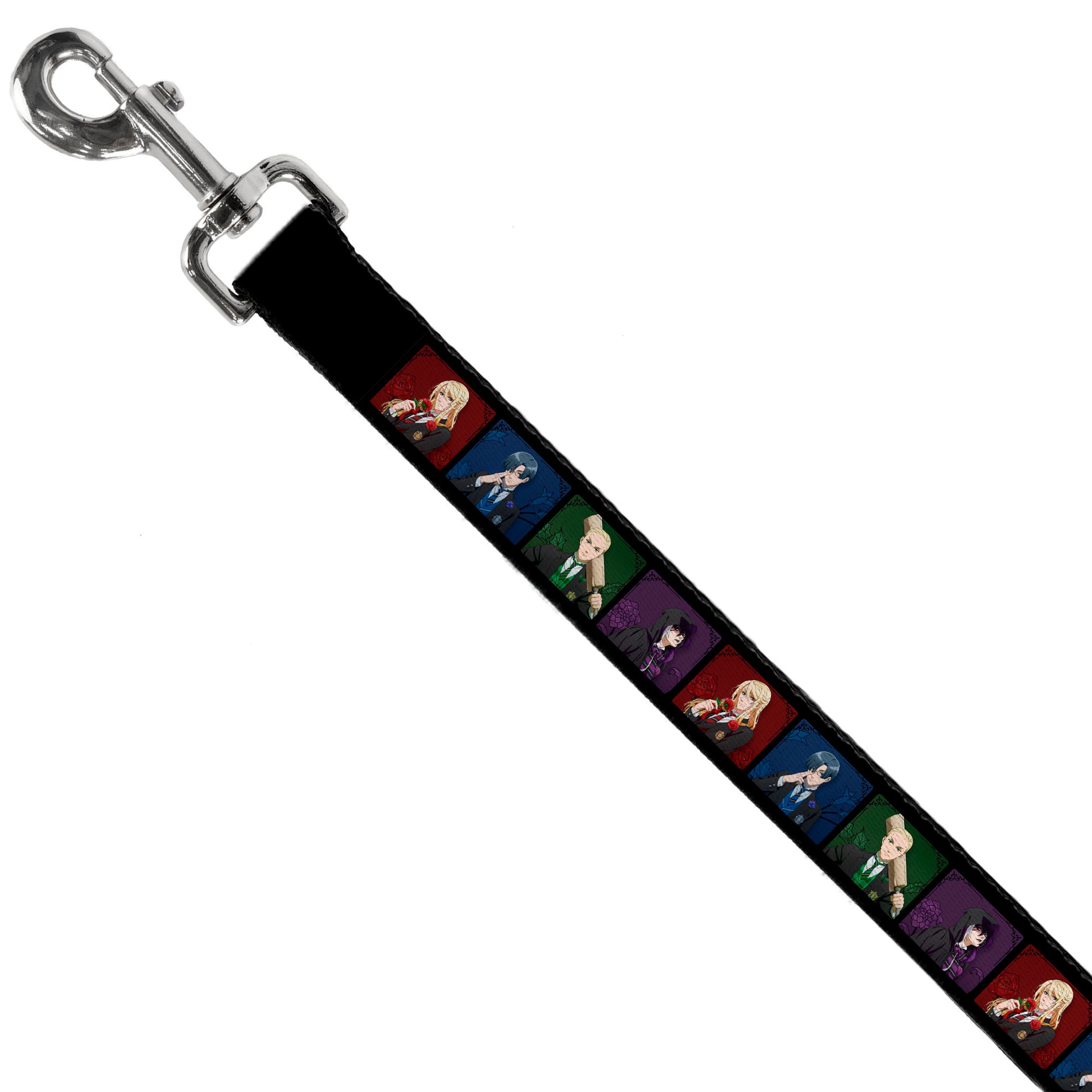Dog Leash - Black Butler House Head Pose Blocks Black/Multi Color Dog Leashes Black Butler