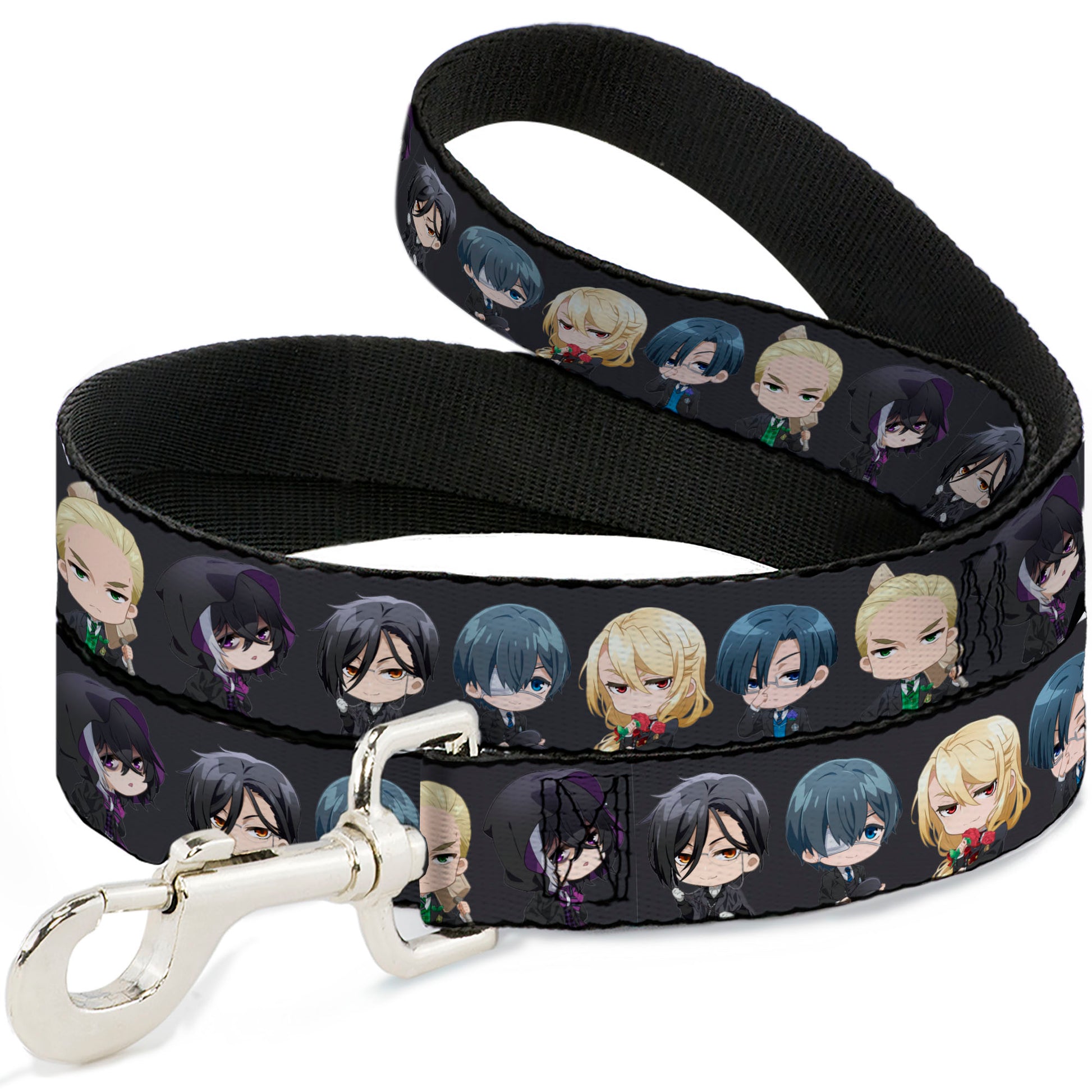 Dog Leash - Black Butler Six Chibi Characters Poses Black Dog Leashes Black Butler