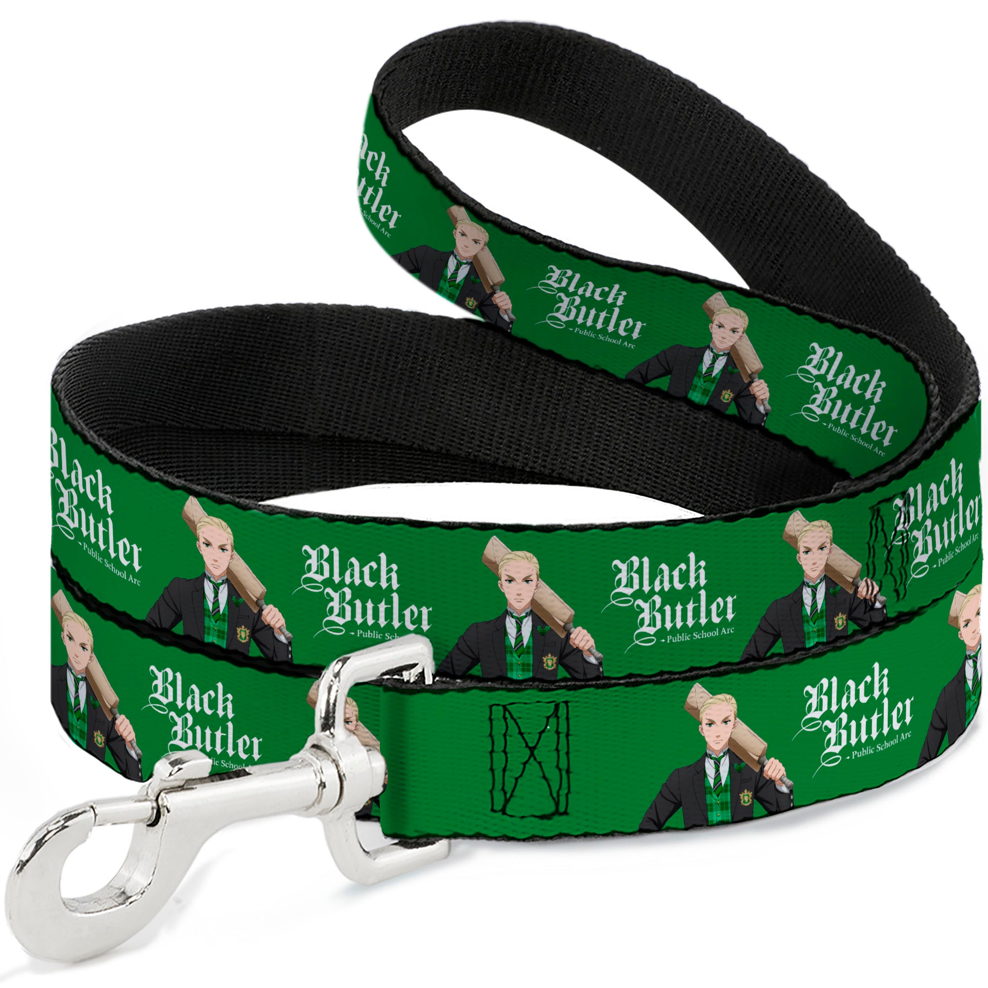 Dog Leash - BLACK BUTLER Herman Greenhill Pose and Title Logo Green Dog Leashes Black Butler