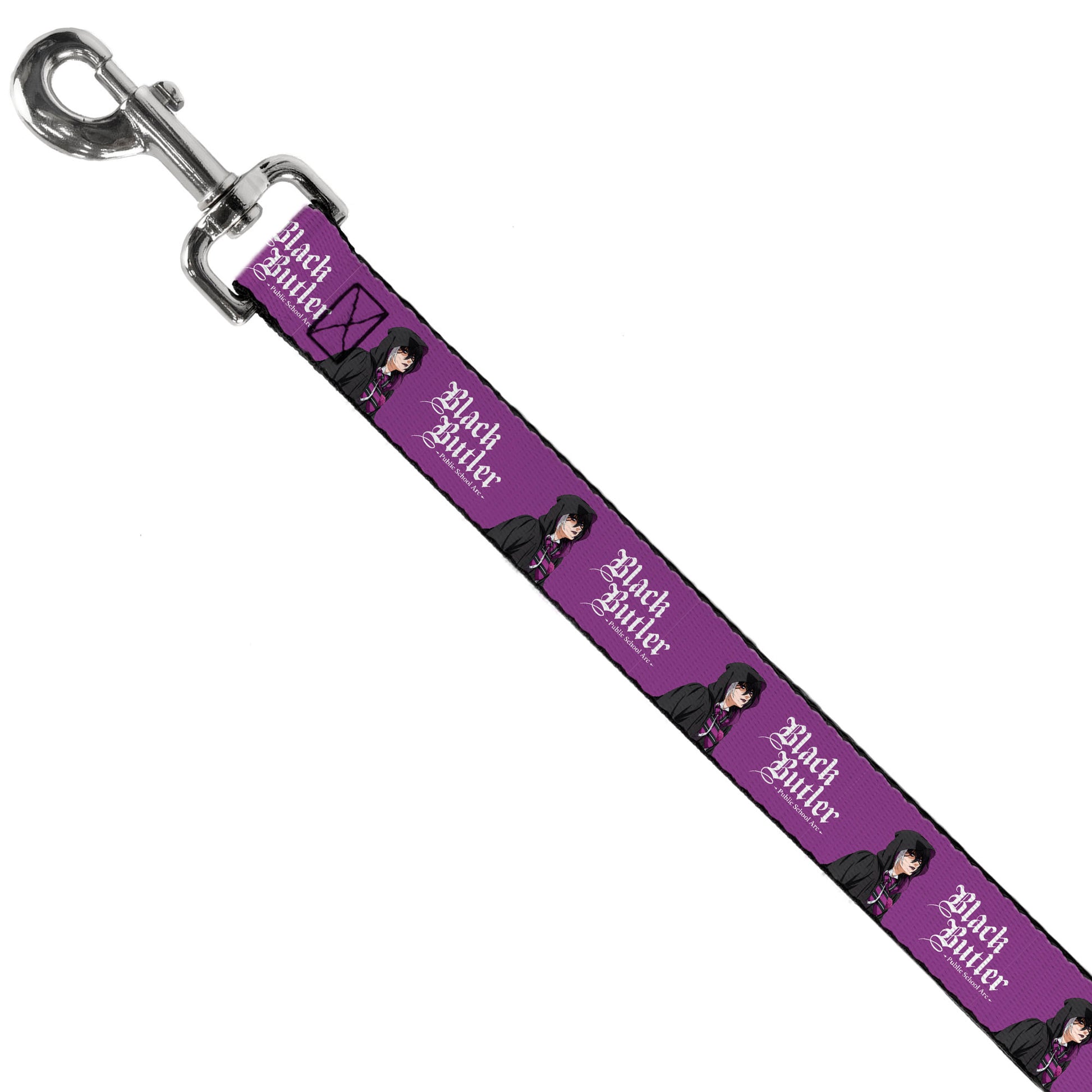 Dog Leash - BLACK BUTLER Violet Gregory Pose and Title Logo Purple Dog Leashes Black Butler