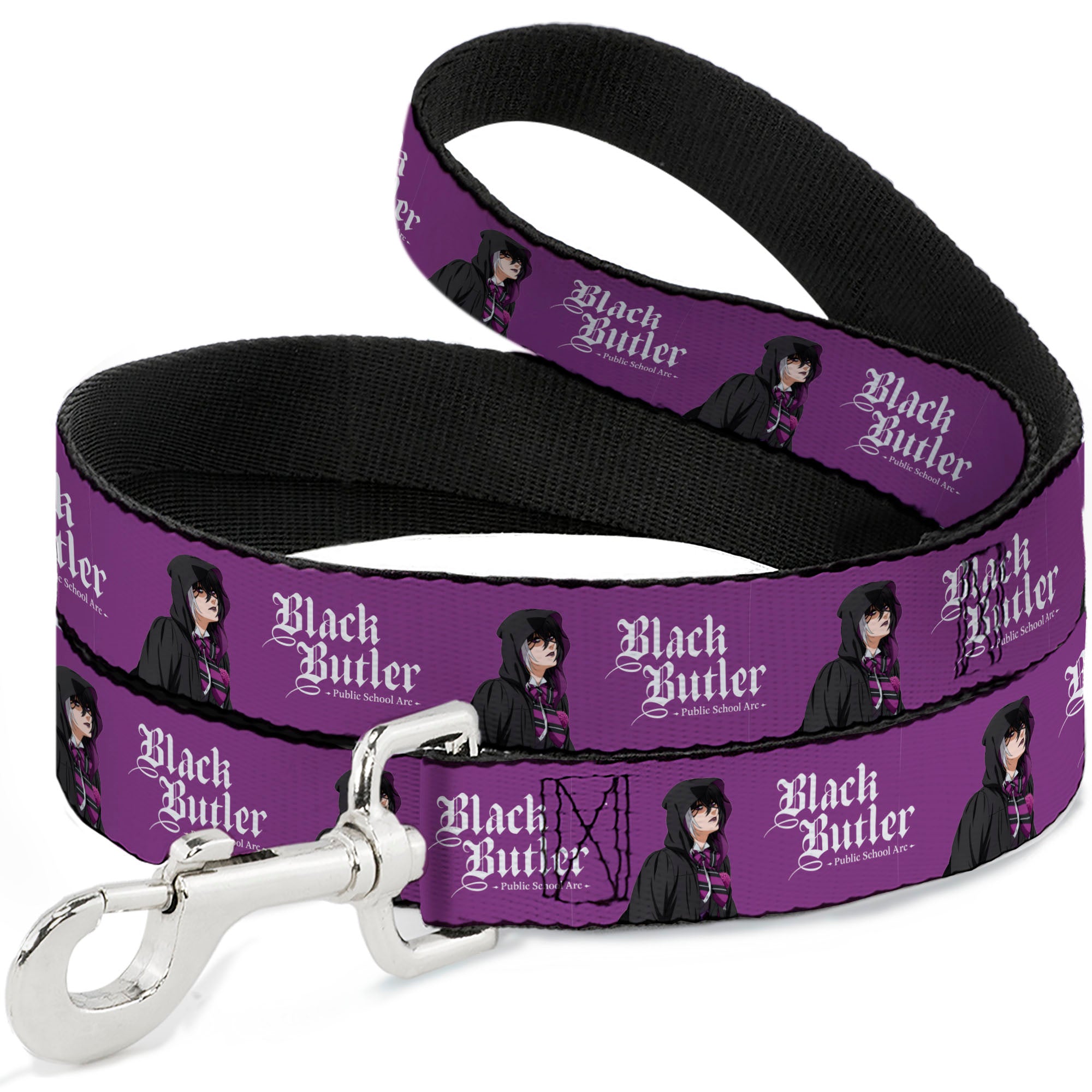 Dog Leash - BLACK BUTLER Violet Gregory Pose and Title Logo Purple Dog Leashes Black Butler