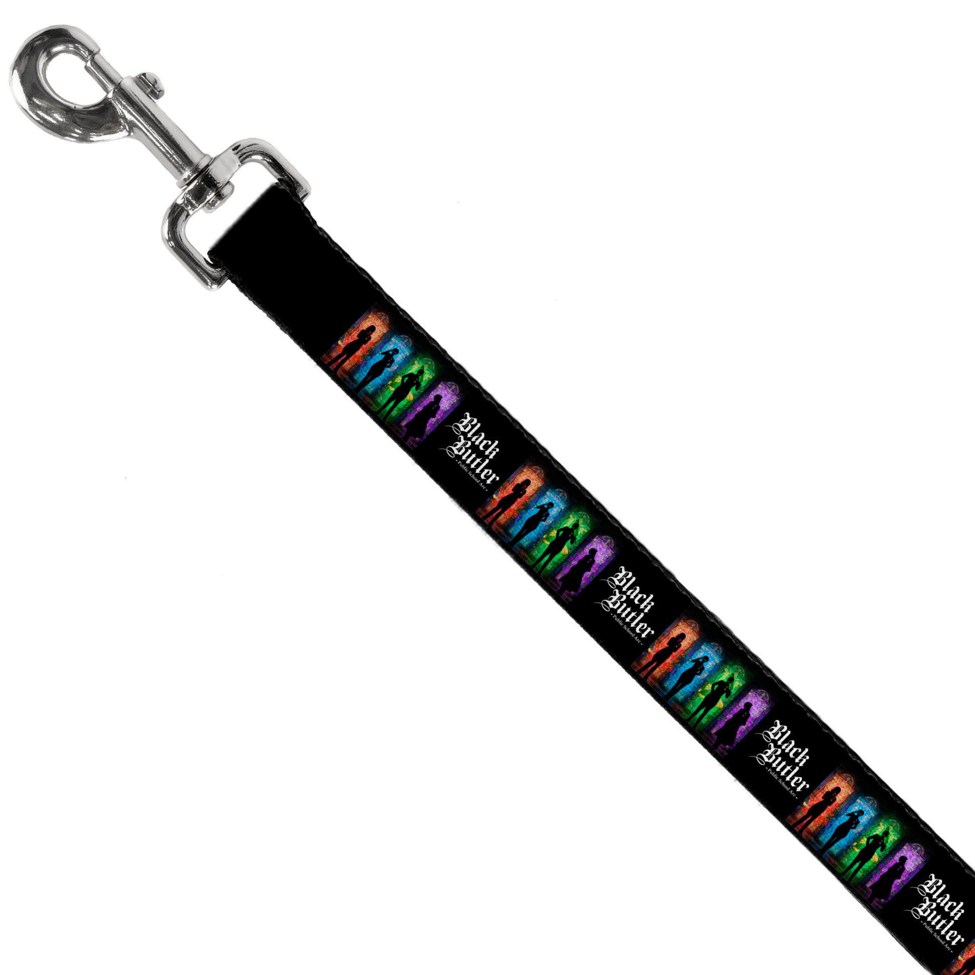 Dog Leash - BLACK BUTLER House Heads Silhouettes and Title Logo Black/Multi Color Dog Leashes Black Butler
