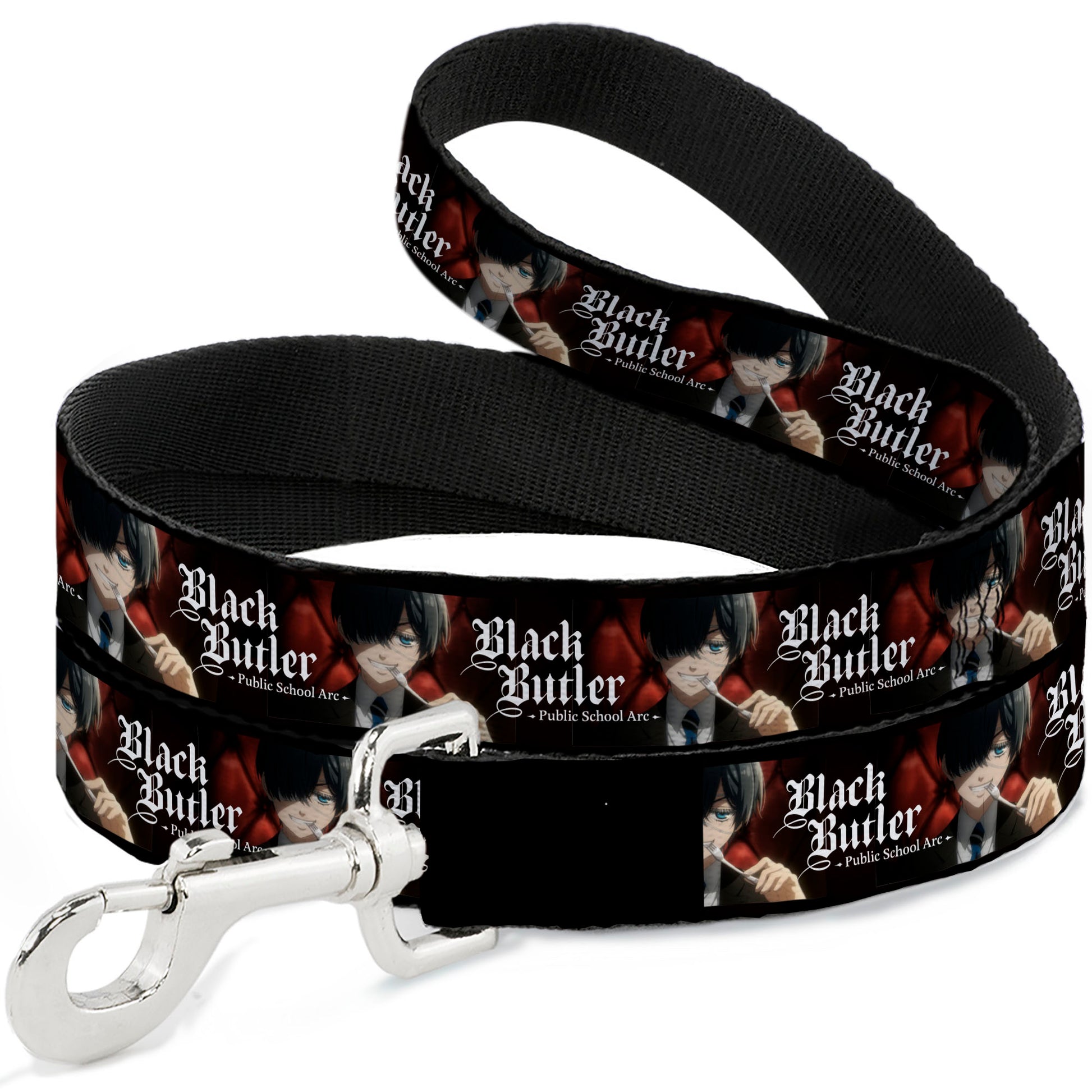 Dog Leash - BLACK BUTLER Ciel Phantomhive Fork Pose and Title Logo Dog Leashes Black Butler