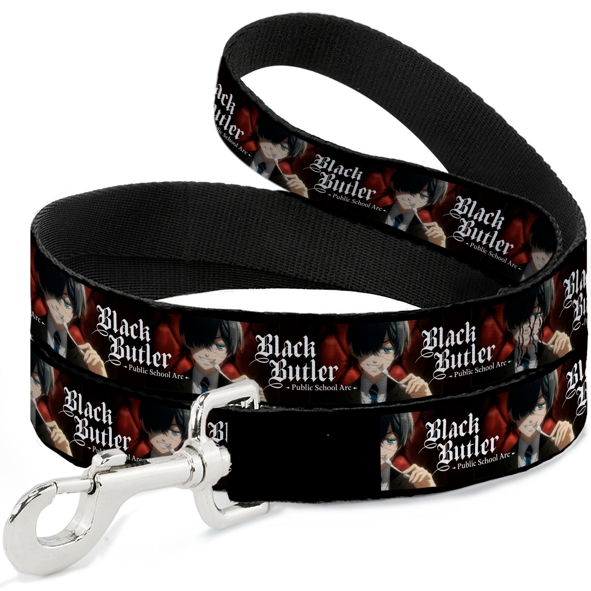 Dog Leash - BLACK BUTLER Ciel Phantomhive Fork Pose and Title Logo Dog Leashes Black Butler