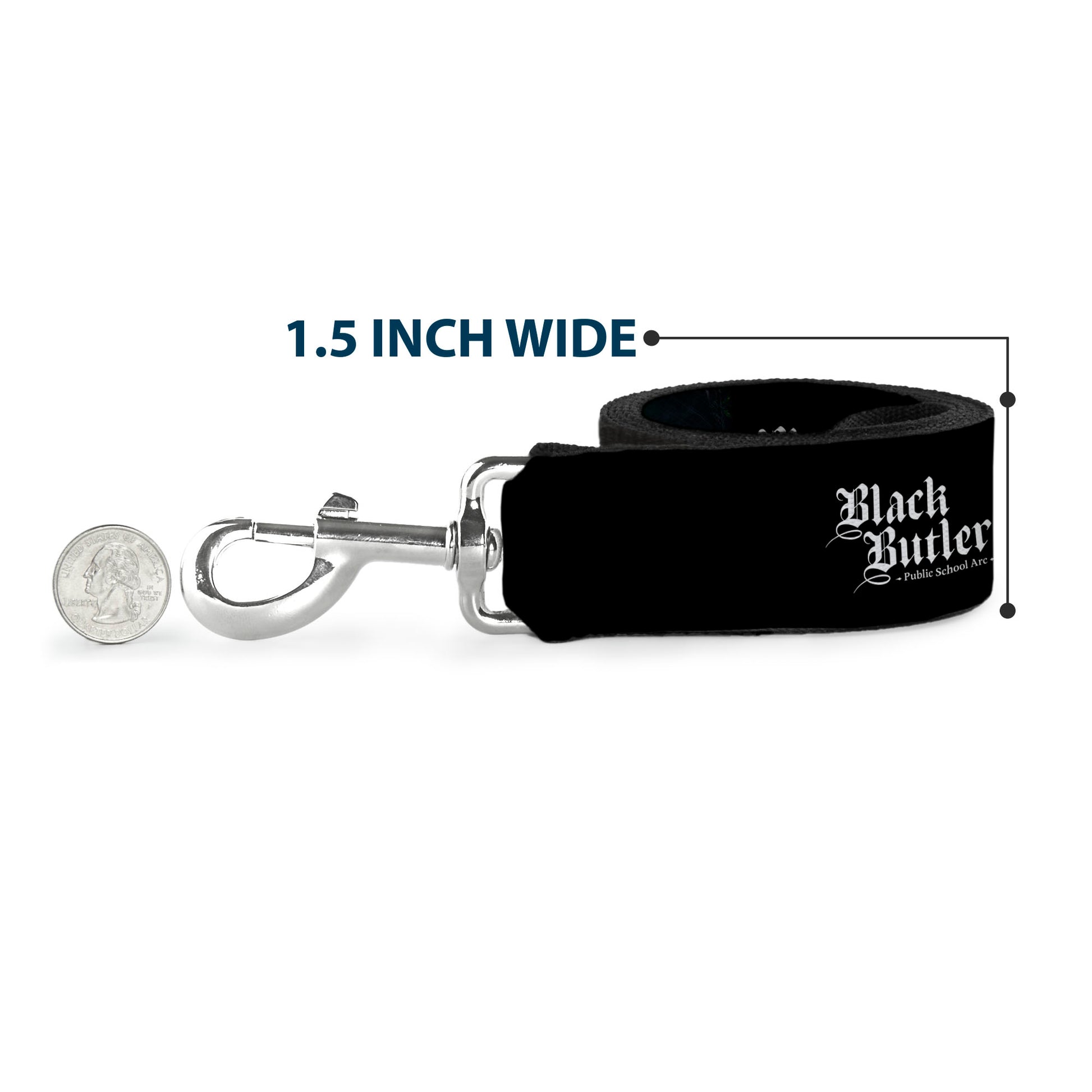 Dog Leash - BLACK BUTLER Five Character Group Pose and Title Logo Black Dog Leashes Black Butler