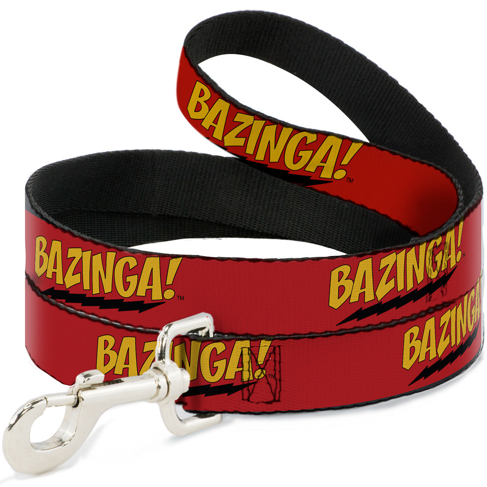 Dog Leash - BAZINGA! Red/Gold/Black Dog Leashes The Big Bang Theory