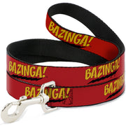 Dog Leash - BAZINGA! Red/Gold/Black Dog Leashes The Big Bang Theory