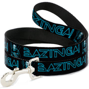 Dog Leash - Sheldon/BAZINGA! Black/Blue Glow Dog Leashes The Big Bang Theory