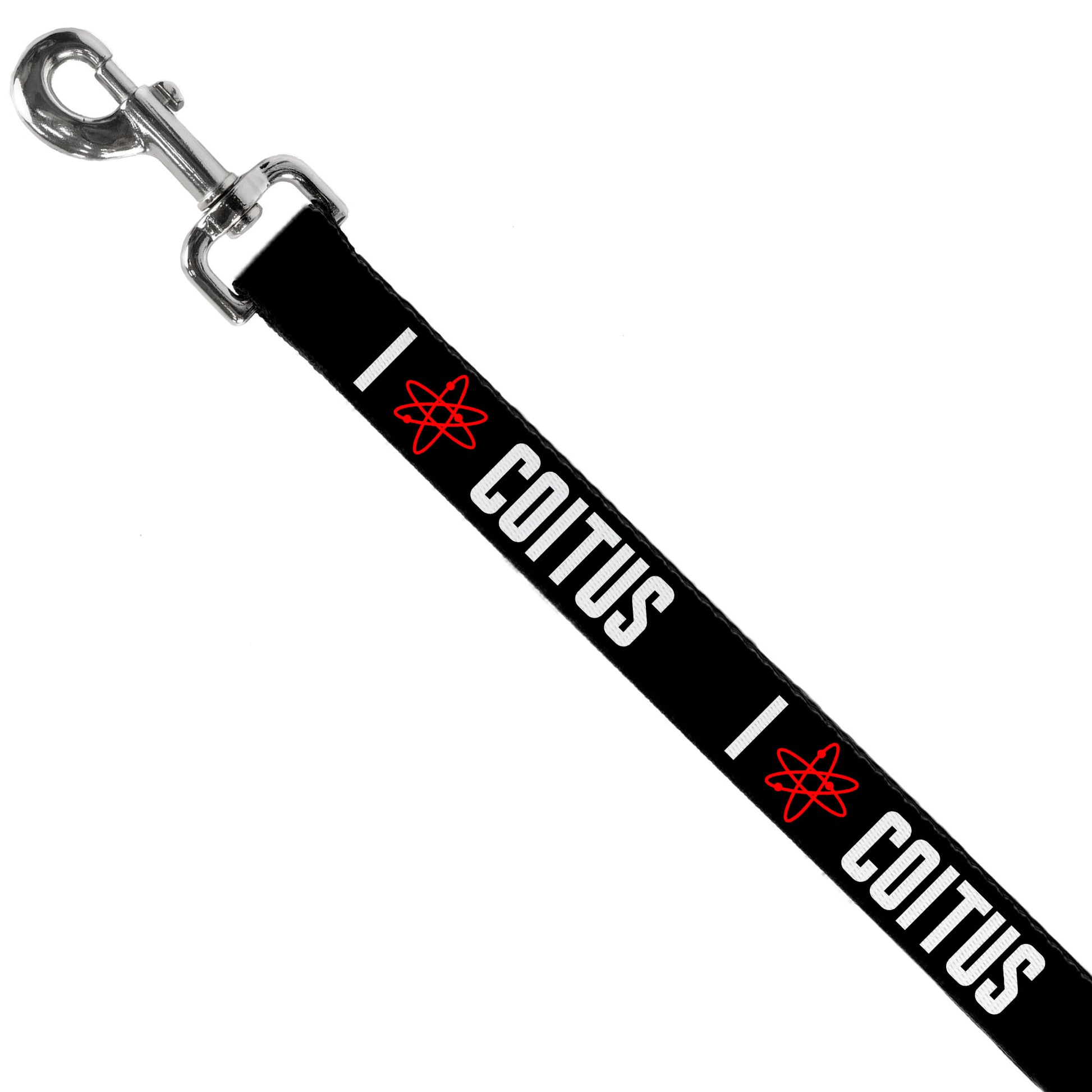 Dog Leash - I "ATOM" COITUS Black/White/Red Dog Leashes The Big Bang Theory